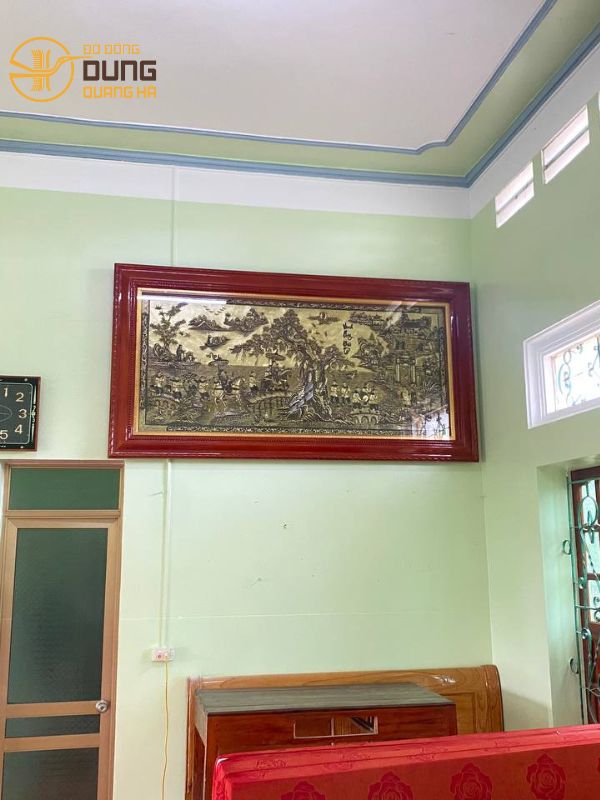 Lắp đặt tranh Vinh Quy Bái Tổ 2m3 x 1m2 cho Khách tại Phú thọ