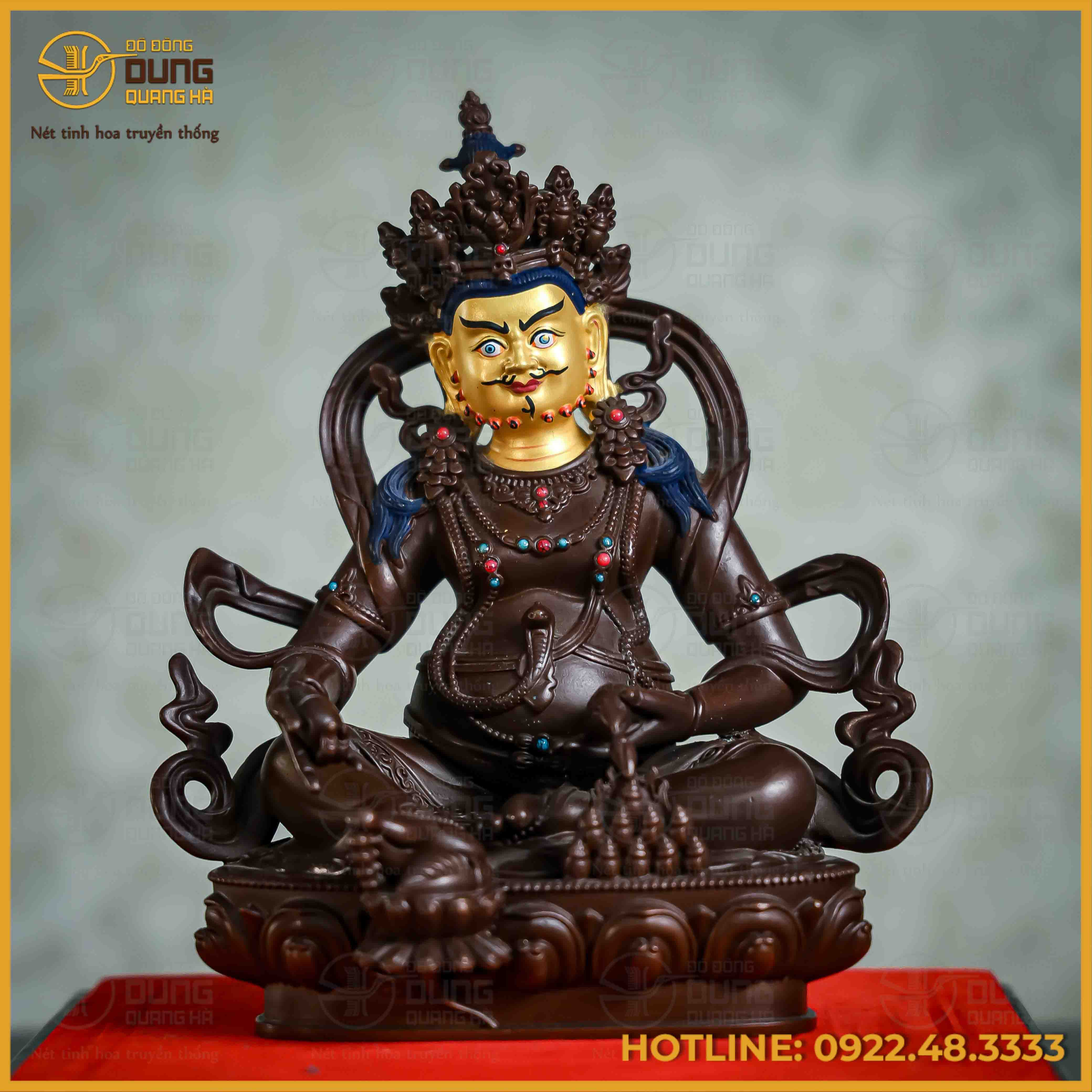 Tôn tượng Phật Hoàng Tài Bảo Thiên đồng vàng hun 21cm x 17cm x 11cm