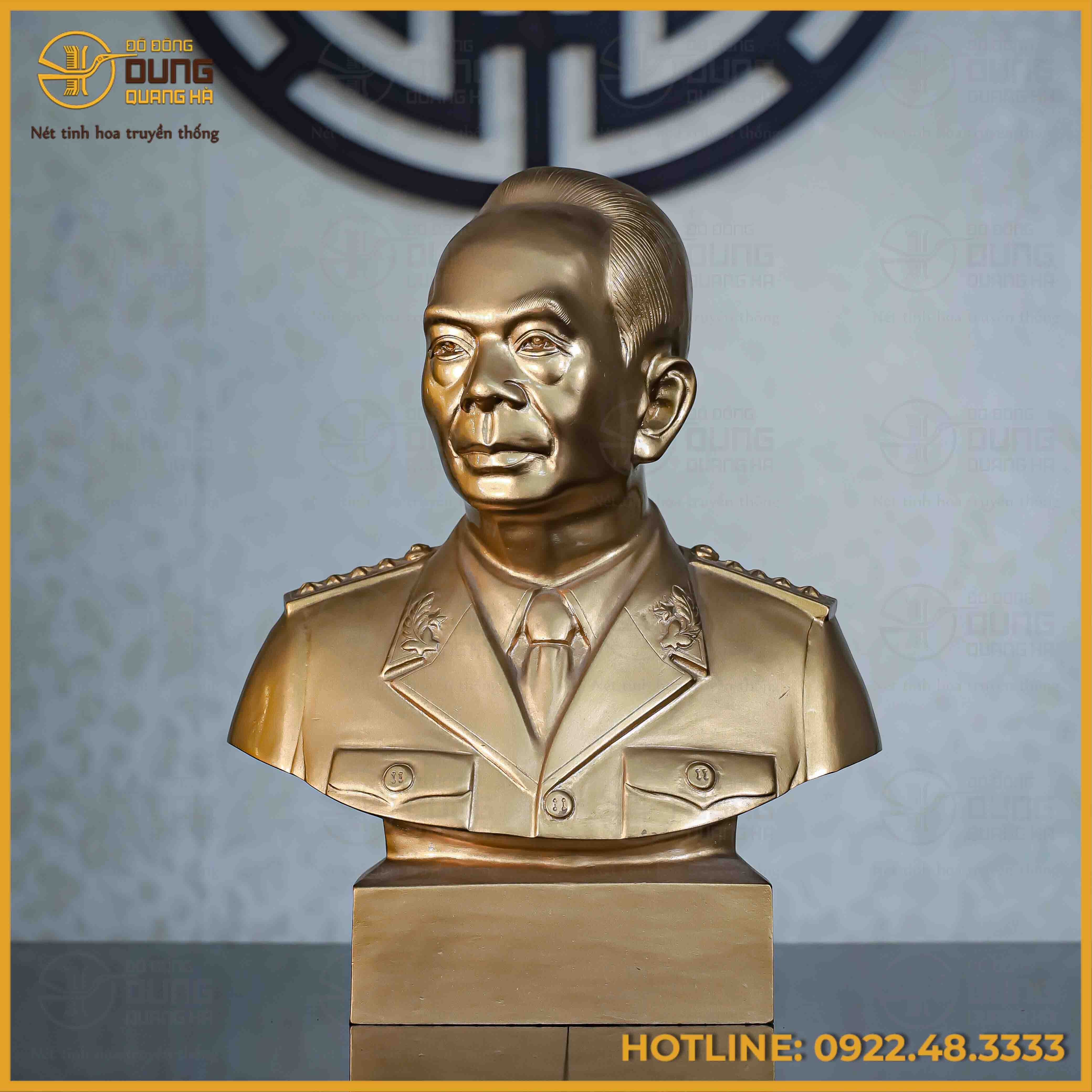 Tượng Bác Giáp bán thân đồng đỏ 40cm x 32cm x 14cm