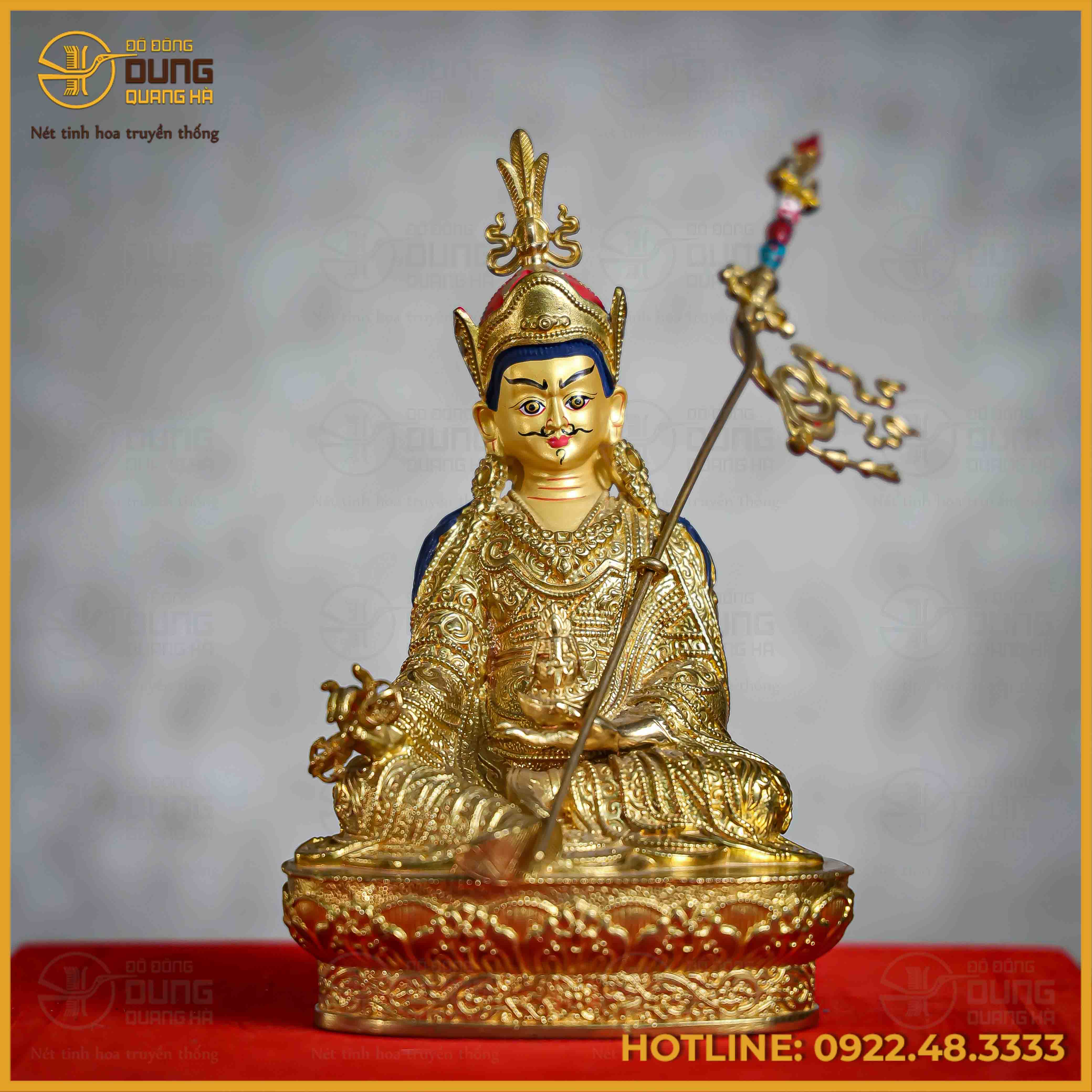 Tôn tượng Liên Hoa Sanh đồng đài loan 17cm x 10,5cm x 8cm