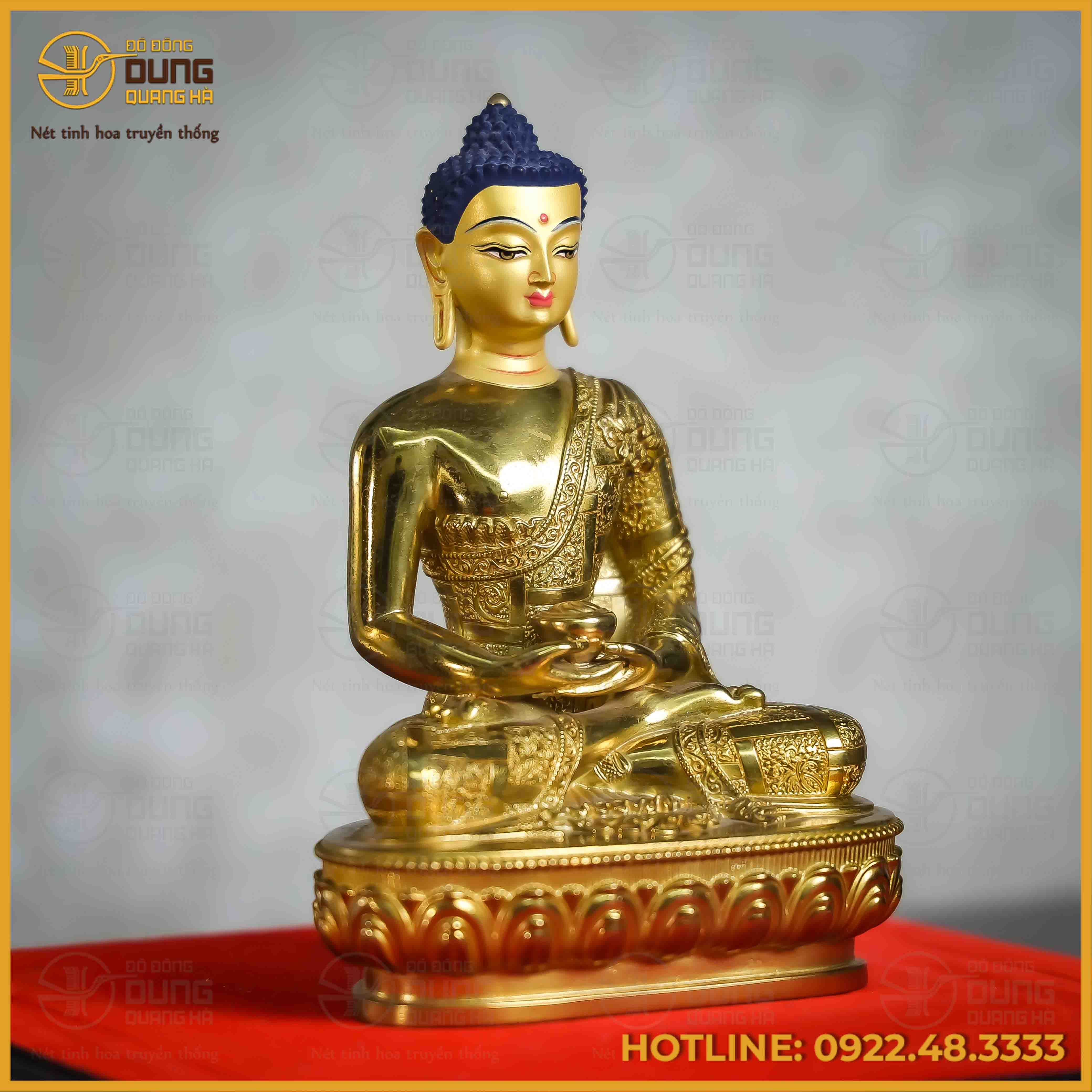 Tôn tượng Phật A Di Đà đồng Đài Loan 16cm
