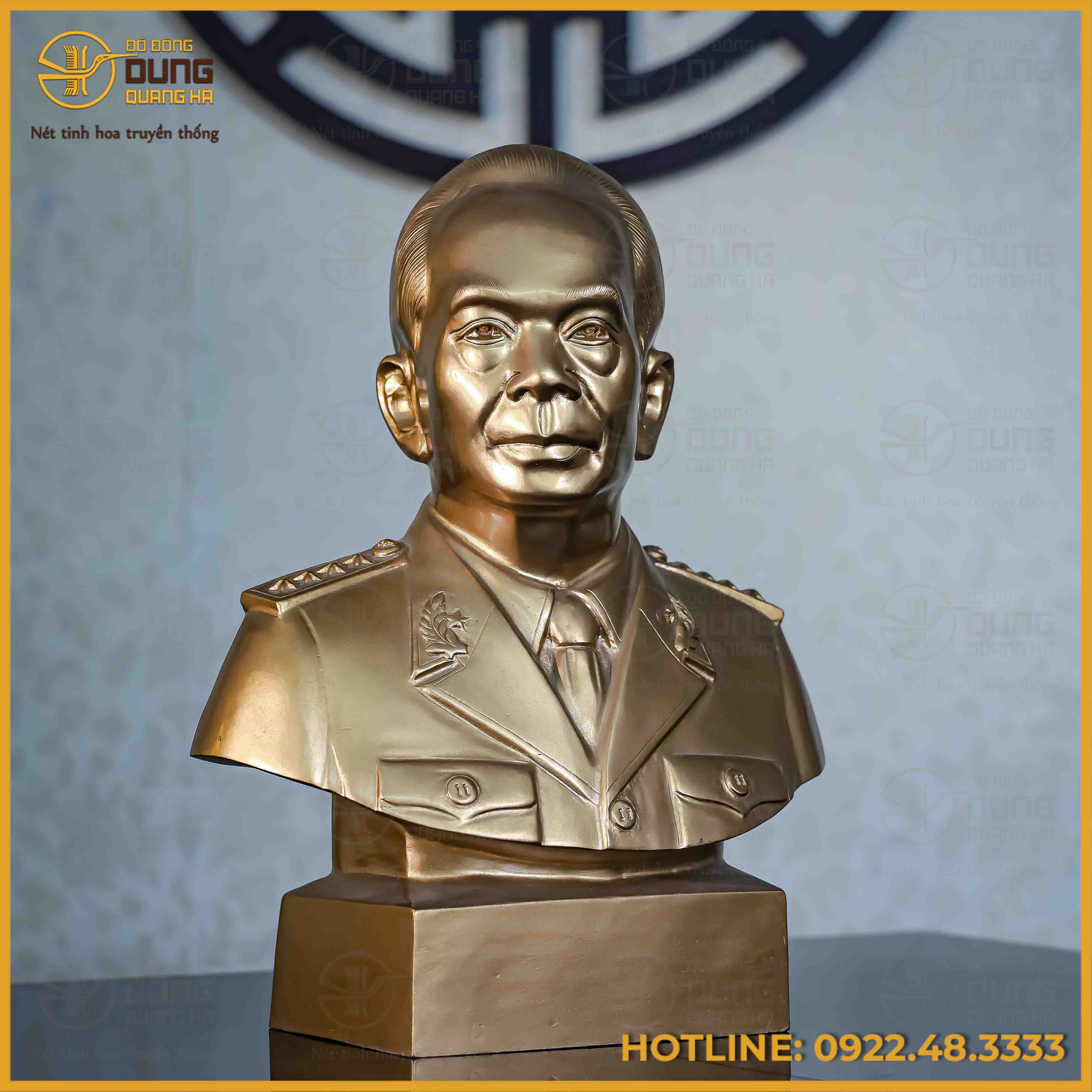 Tượng Bác Giáp bán thân đồng đỏ 40cm x 32cm x 14cm
