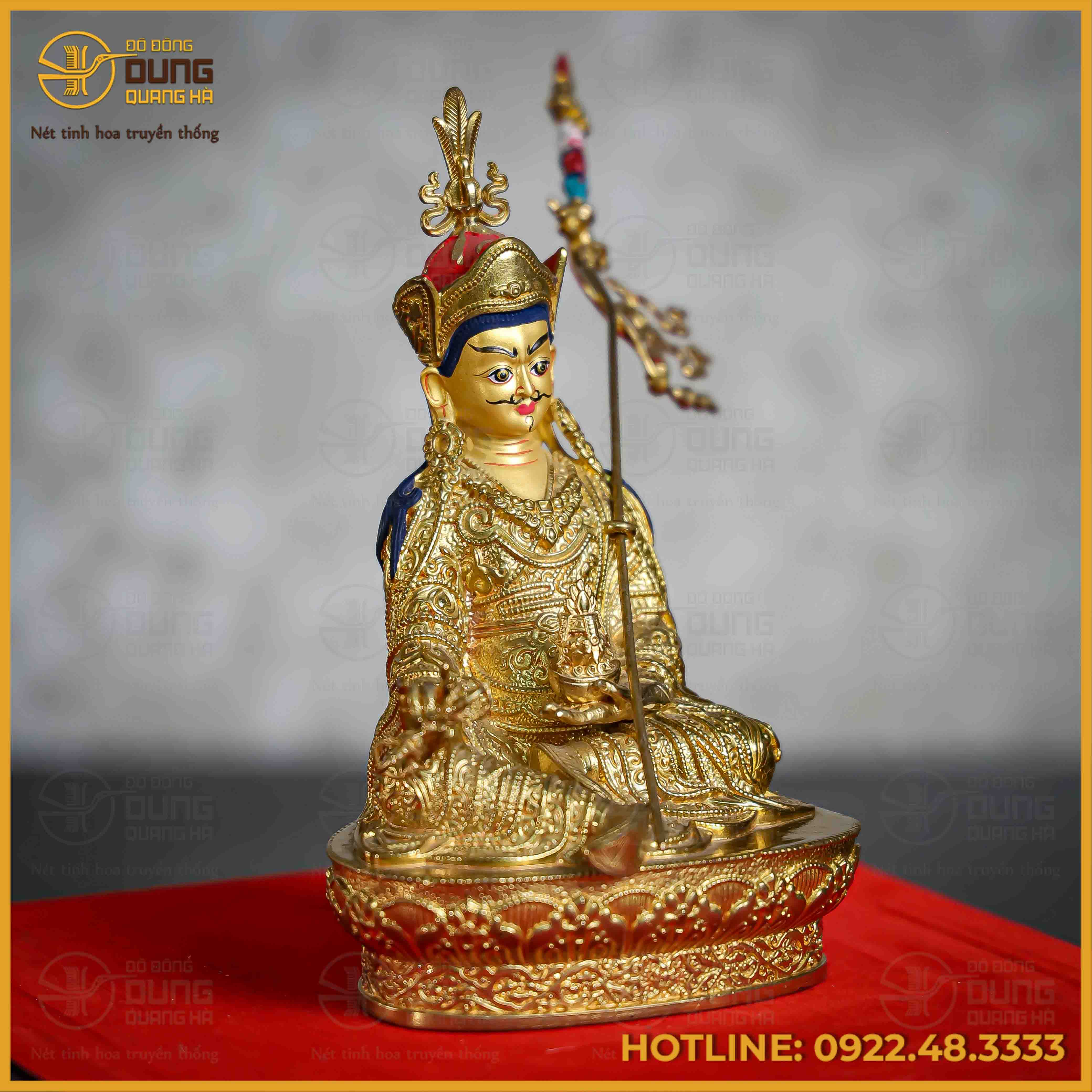 Tôn tượng Liên Hoa Sanh đồng đài loan 17cm x 10,5cm x 8cm