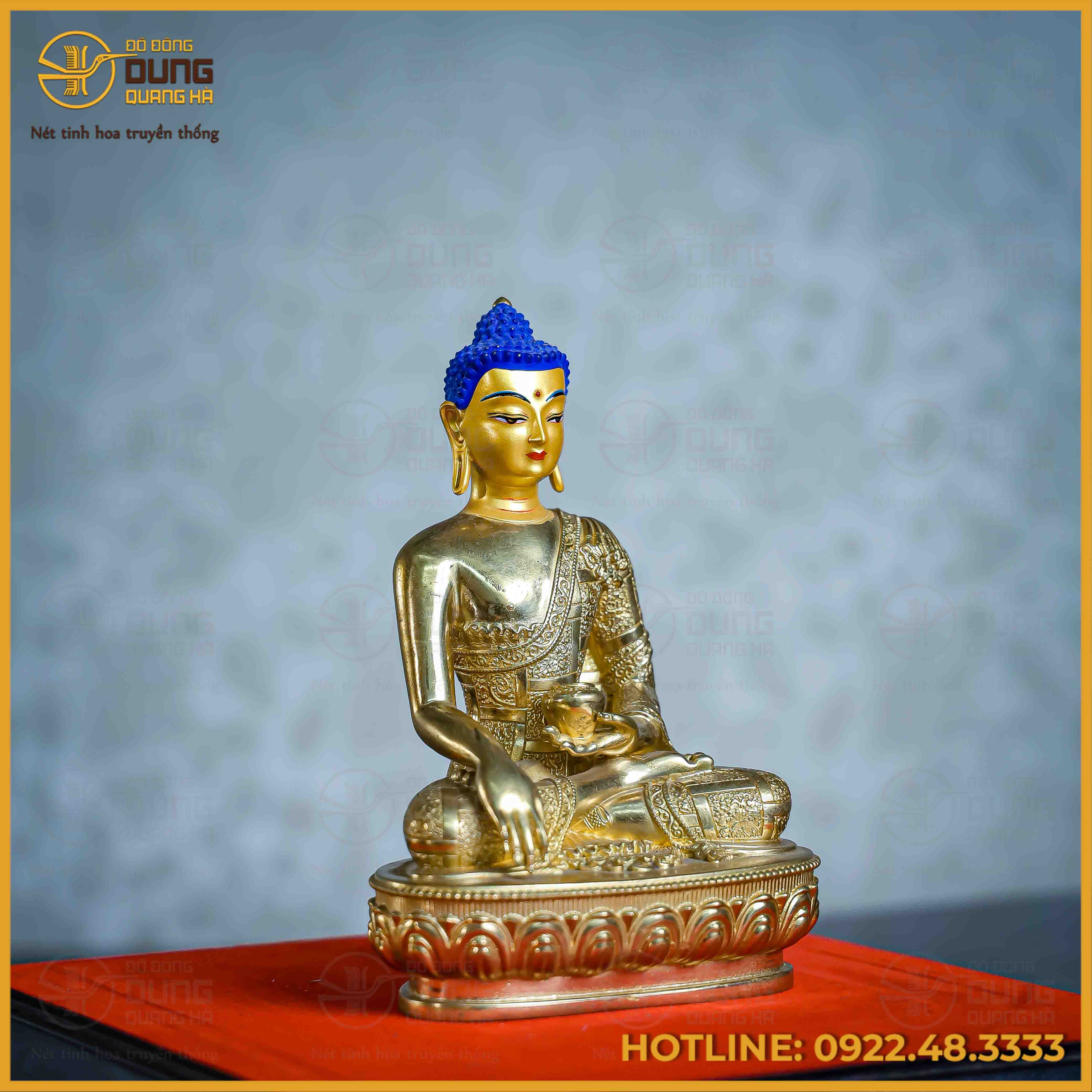 Tôn tượng Thích Ca đồng đài loan 17cm nặng 0,8kg