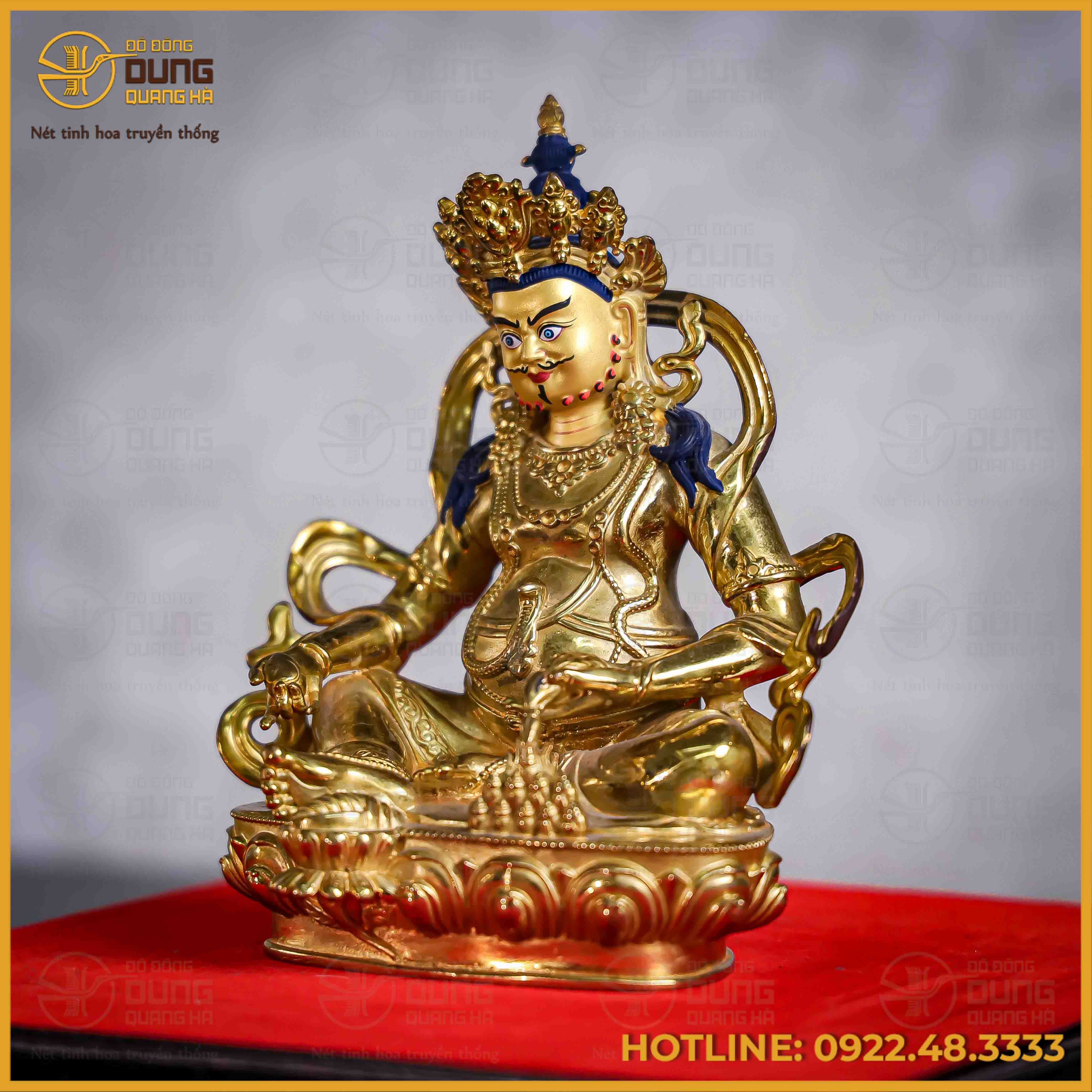 T&ocirc;n tượng Phật Ho&agrave;ng T&agrave;i Bảo Thi&ecirc;n đồng đ&agrave;i loan 17cm x 12cm