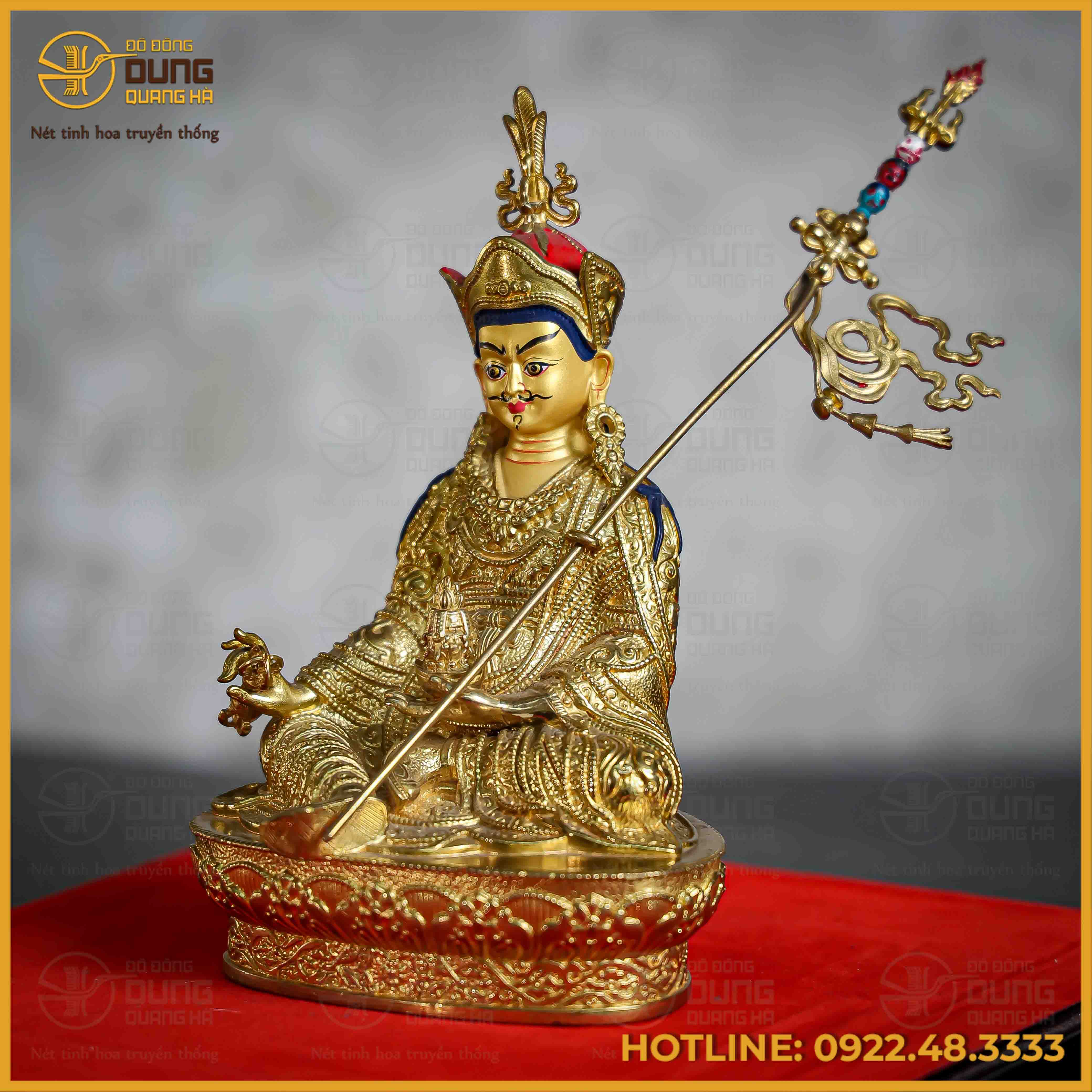 Tôn tượng Liên Hoa Sanh đồng đài loan 17cm x 10,5cm x 8cm