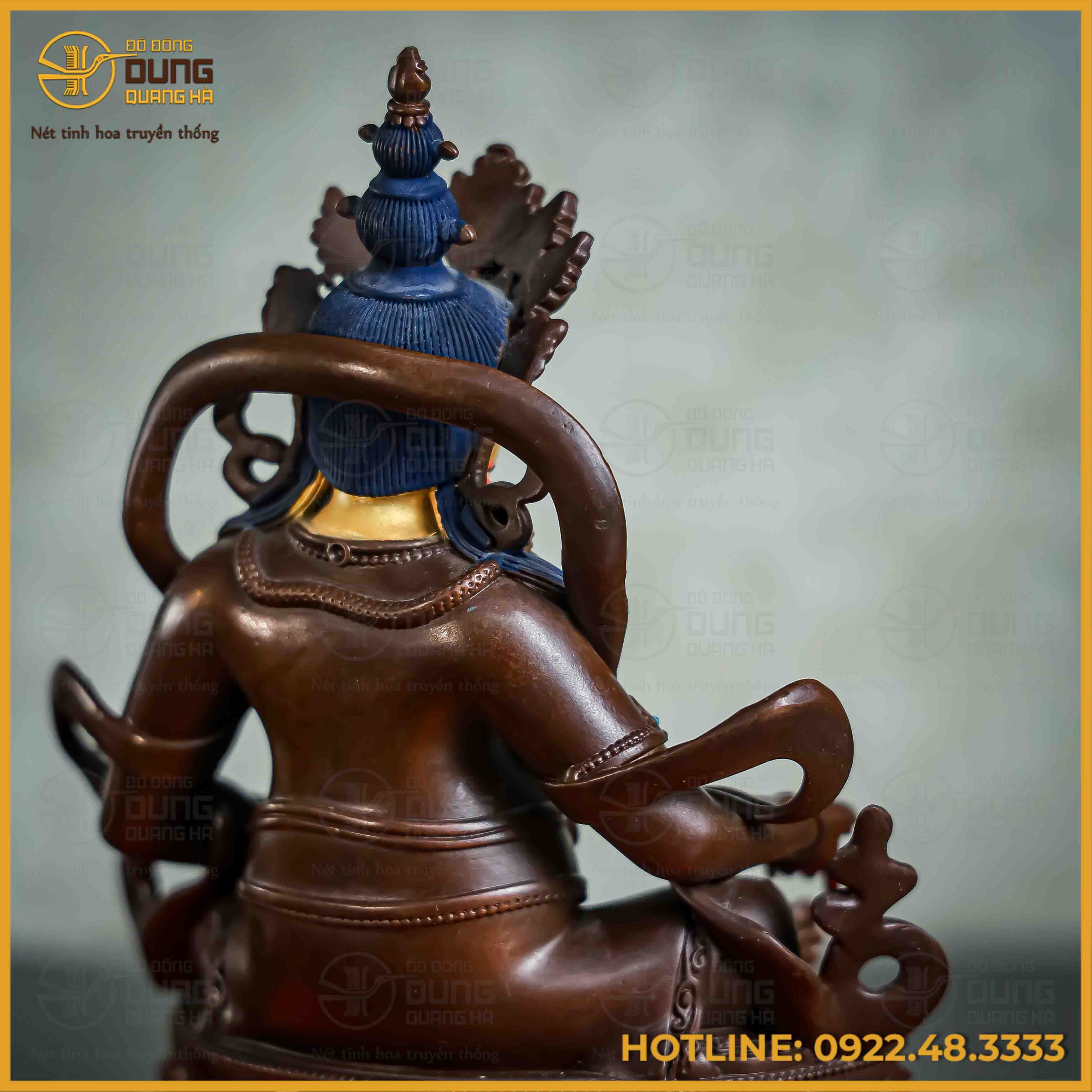 Tôn tượng Phật Hoàng Tài Bảo Thiên đồng vàng hun 21cm x 17cm x 11cm