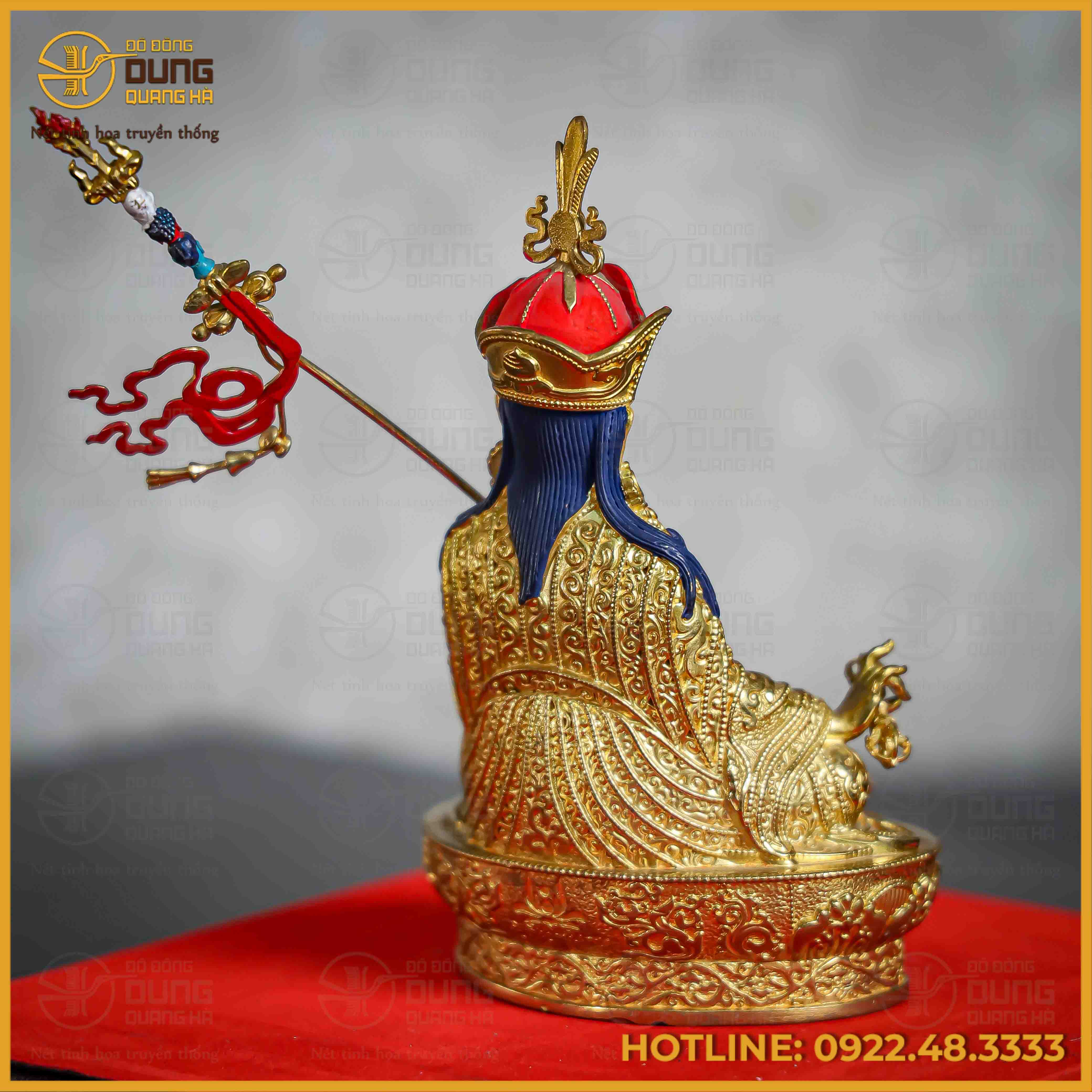 Tôn tượng Liên Hoa Sanh đồng đài loan 17cm x 10,5cm x 8cm