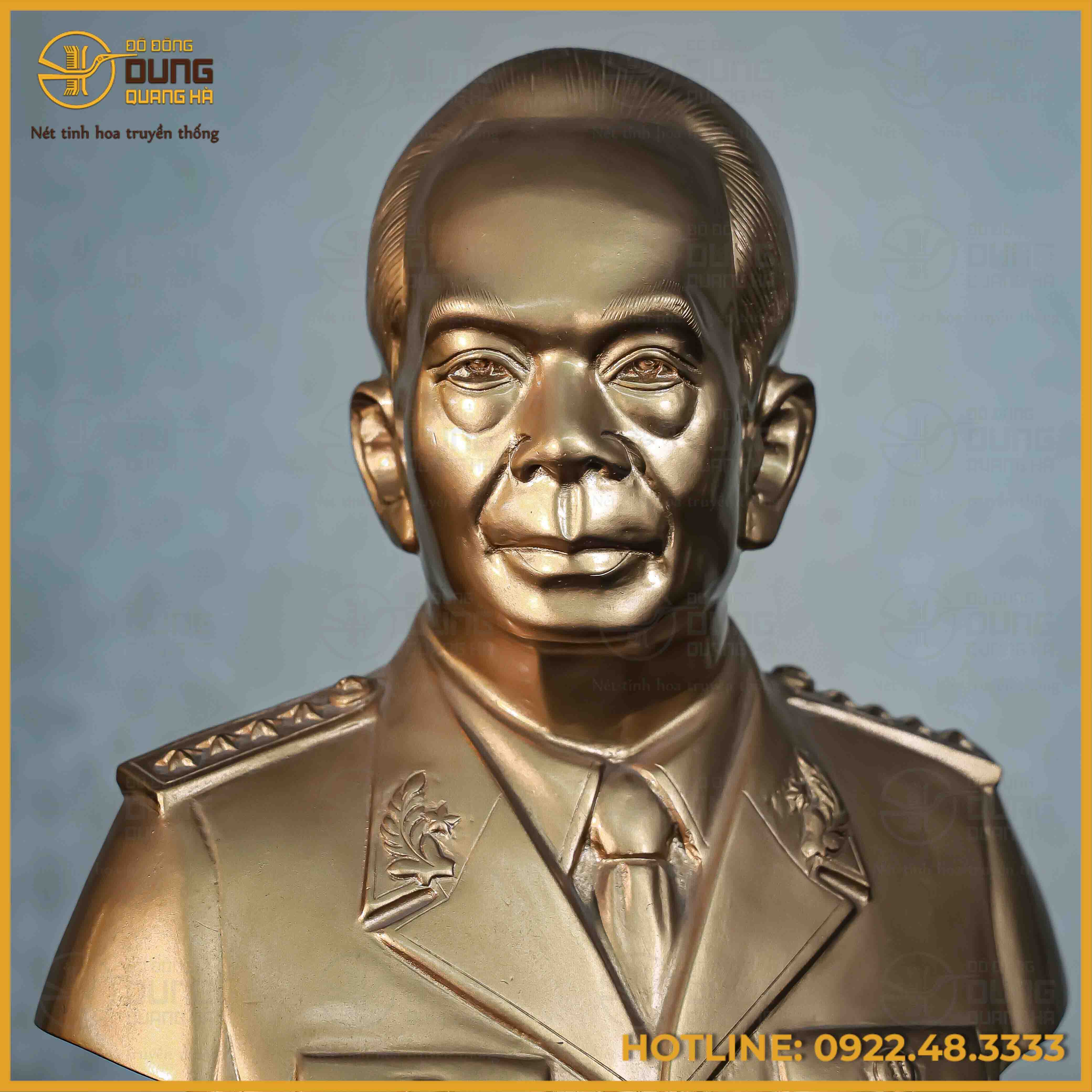 Tượng Bác Giáp bán thân đồng đỏ 40cm x 32cm x 14cm