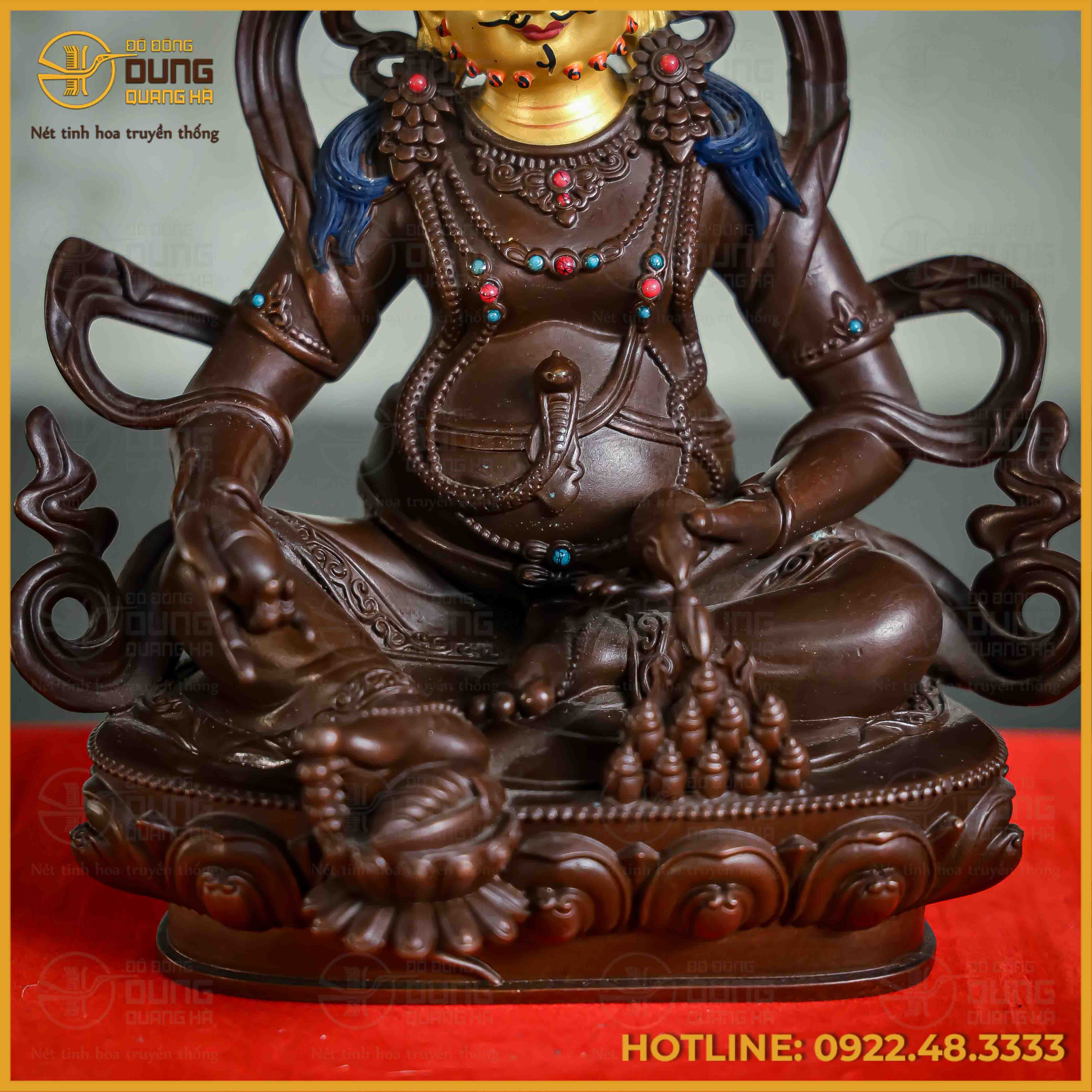 Tôn tượng Phật Hoàng Tài Bảo Thiên đồng vàng hun 21cm x 17cm x 11cm