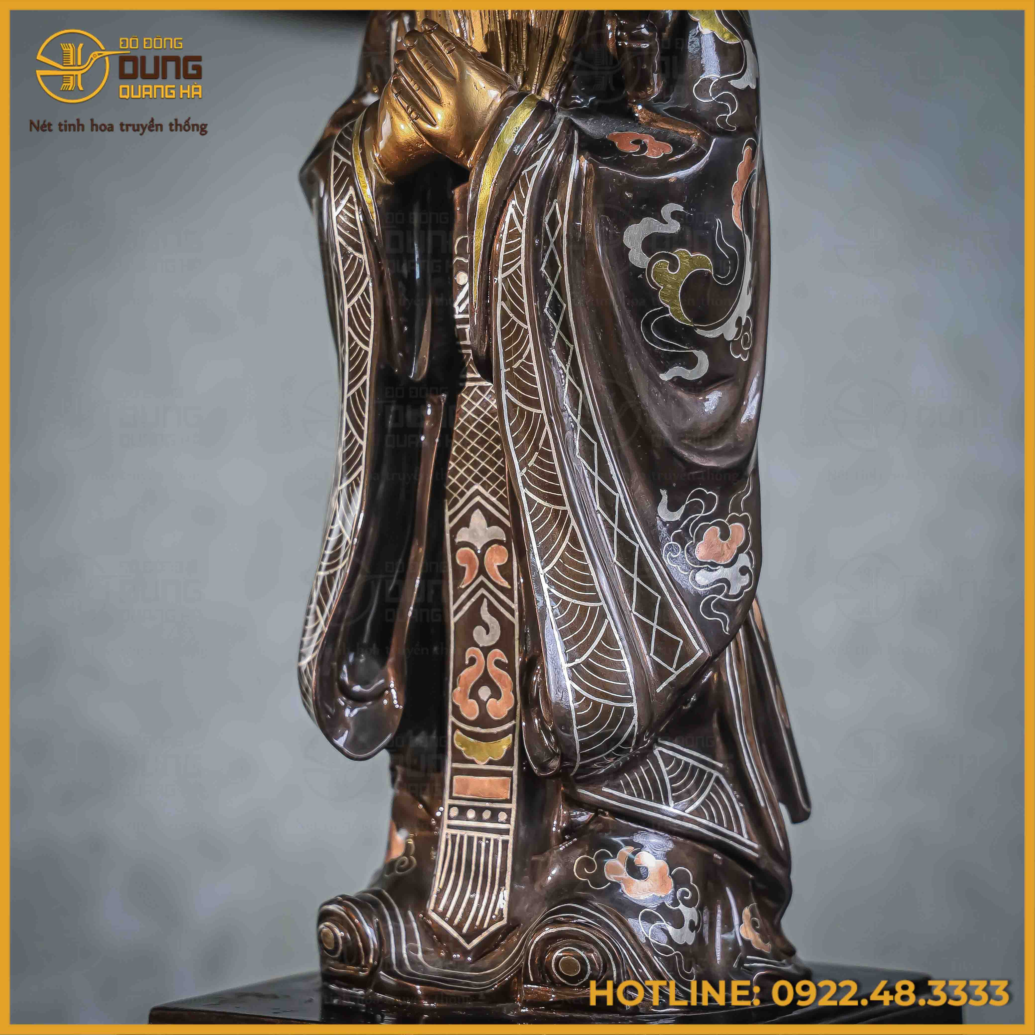 Tượng Khổng Tử khảm tam khí kỹ cao 50cm