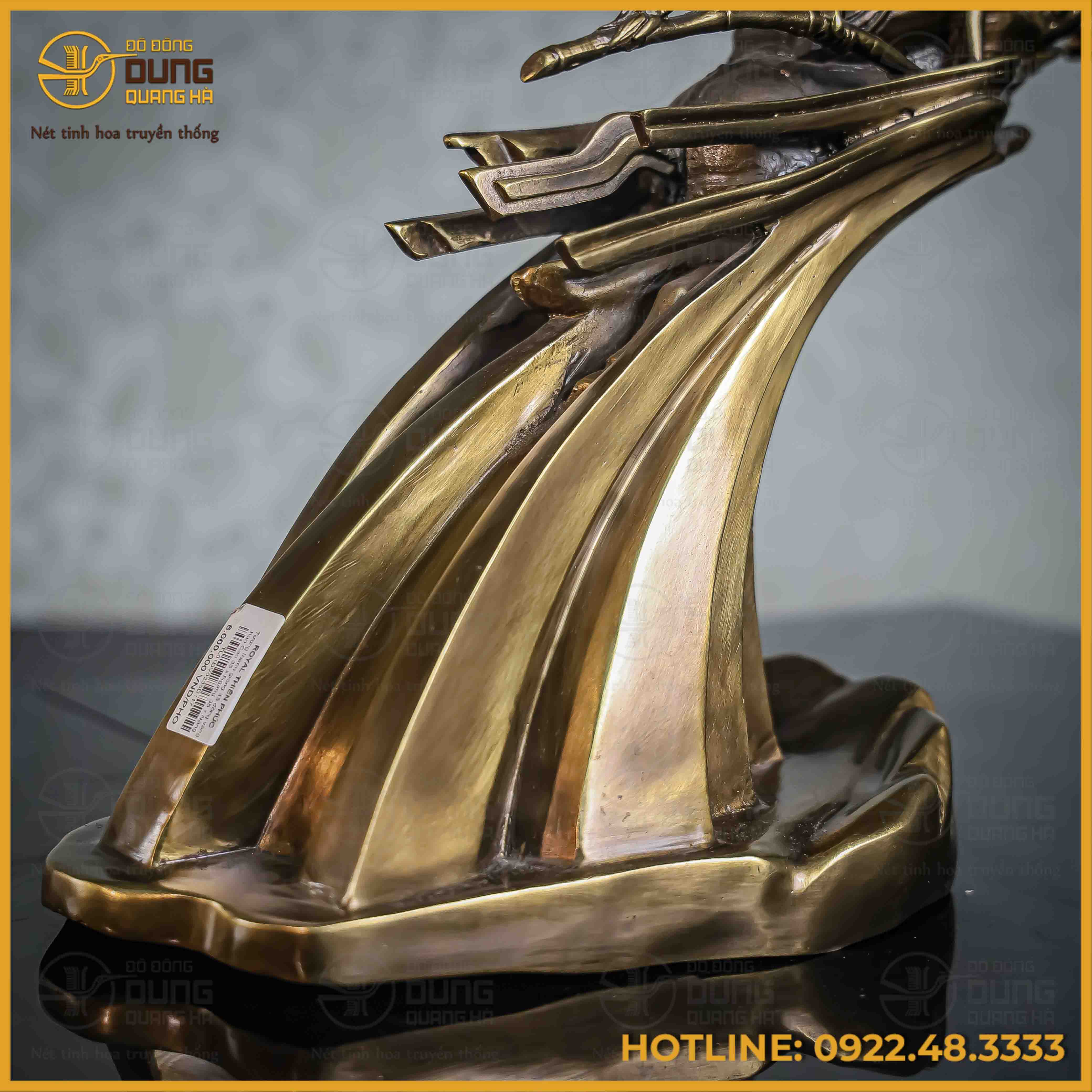 Tượng Thánh Gióng đồng vàng hun cao 35cm