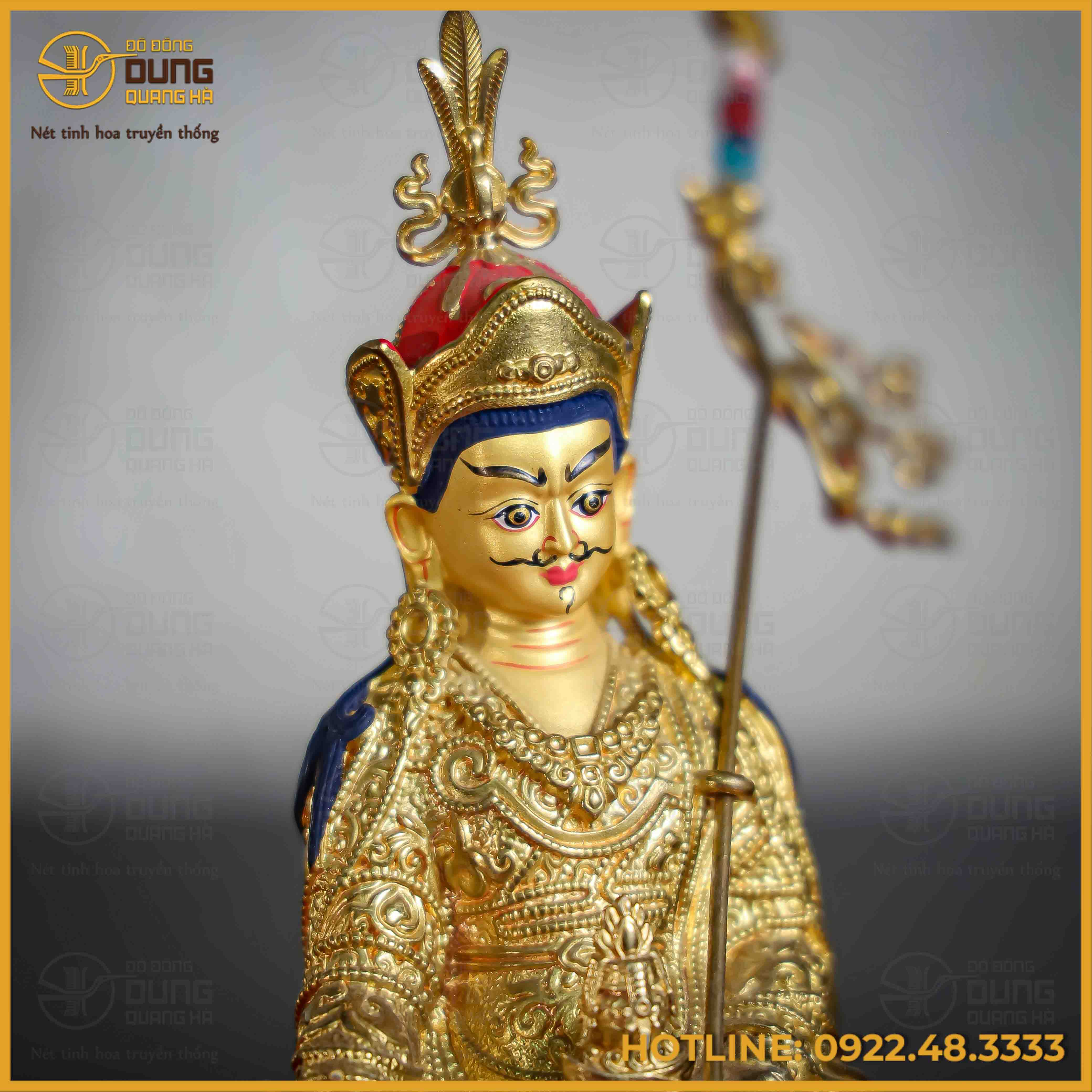 Tôn tượng Liên Hoa Sanh đồng đài loan 17cm x 10,5cm x 8cm