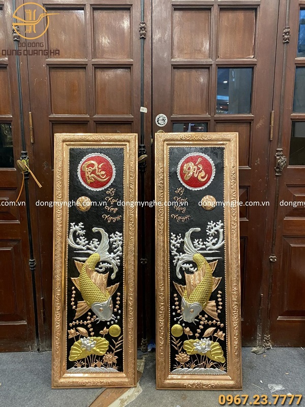 tranh cá chép mạ vàng
