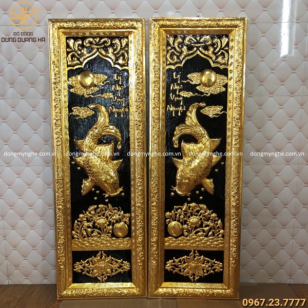 tranh cá chép mạ vàng