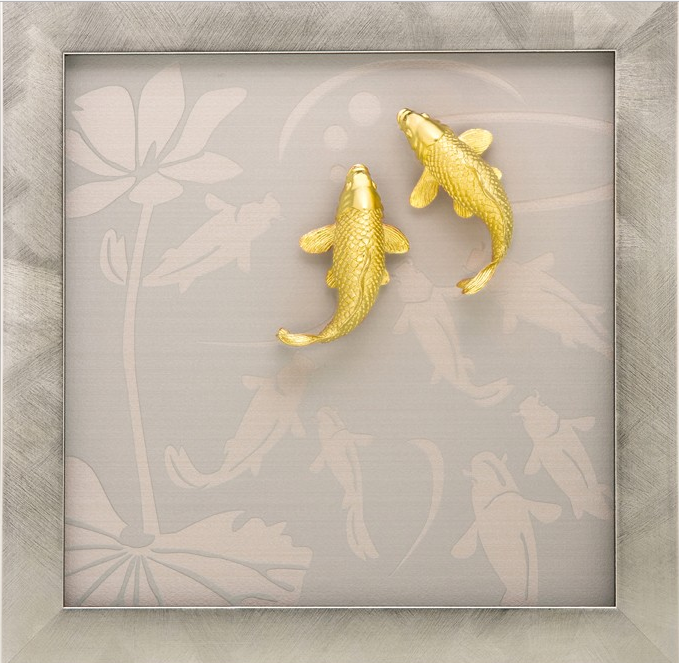 tranh cá chép mạ vàng