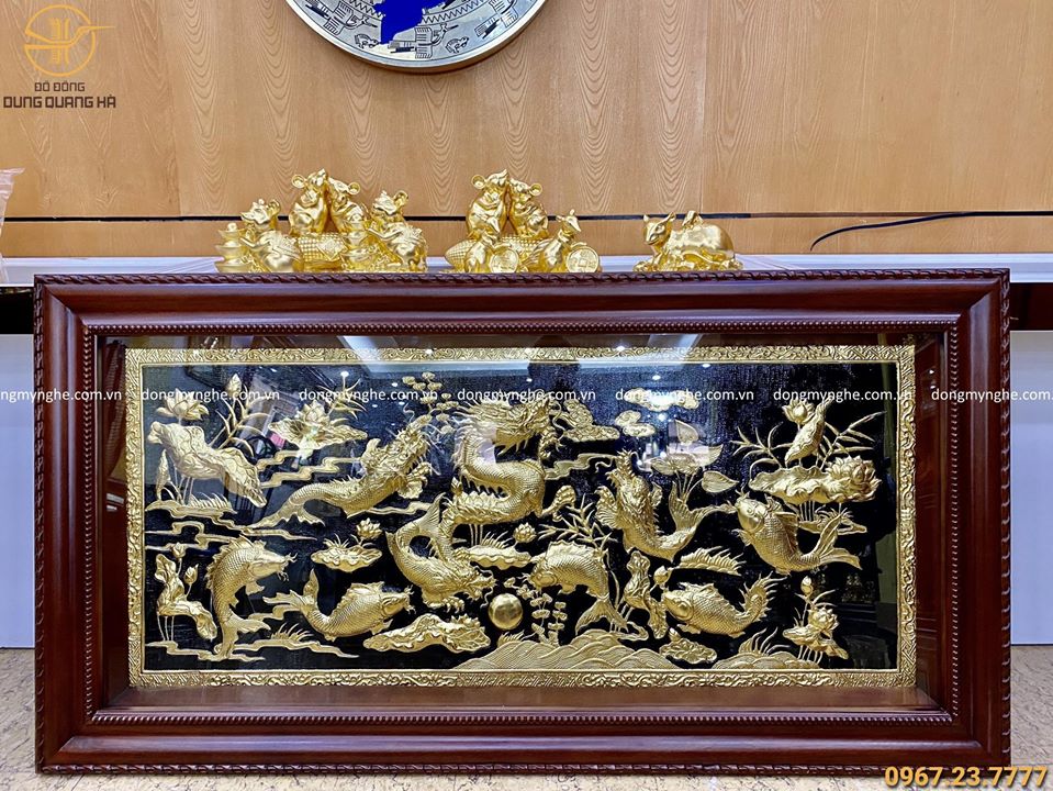 tranh cá chép mạ vàng