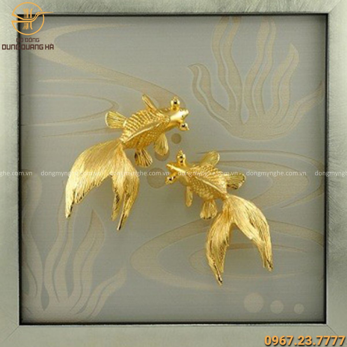 tranh cá chép mạ vàng