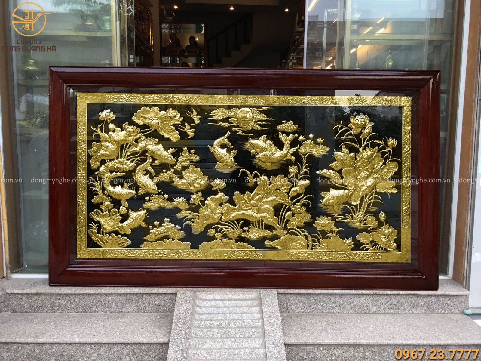 tranh cá chép mạ vàng