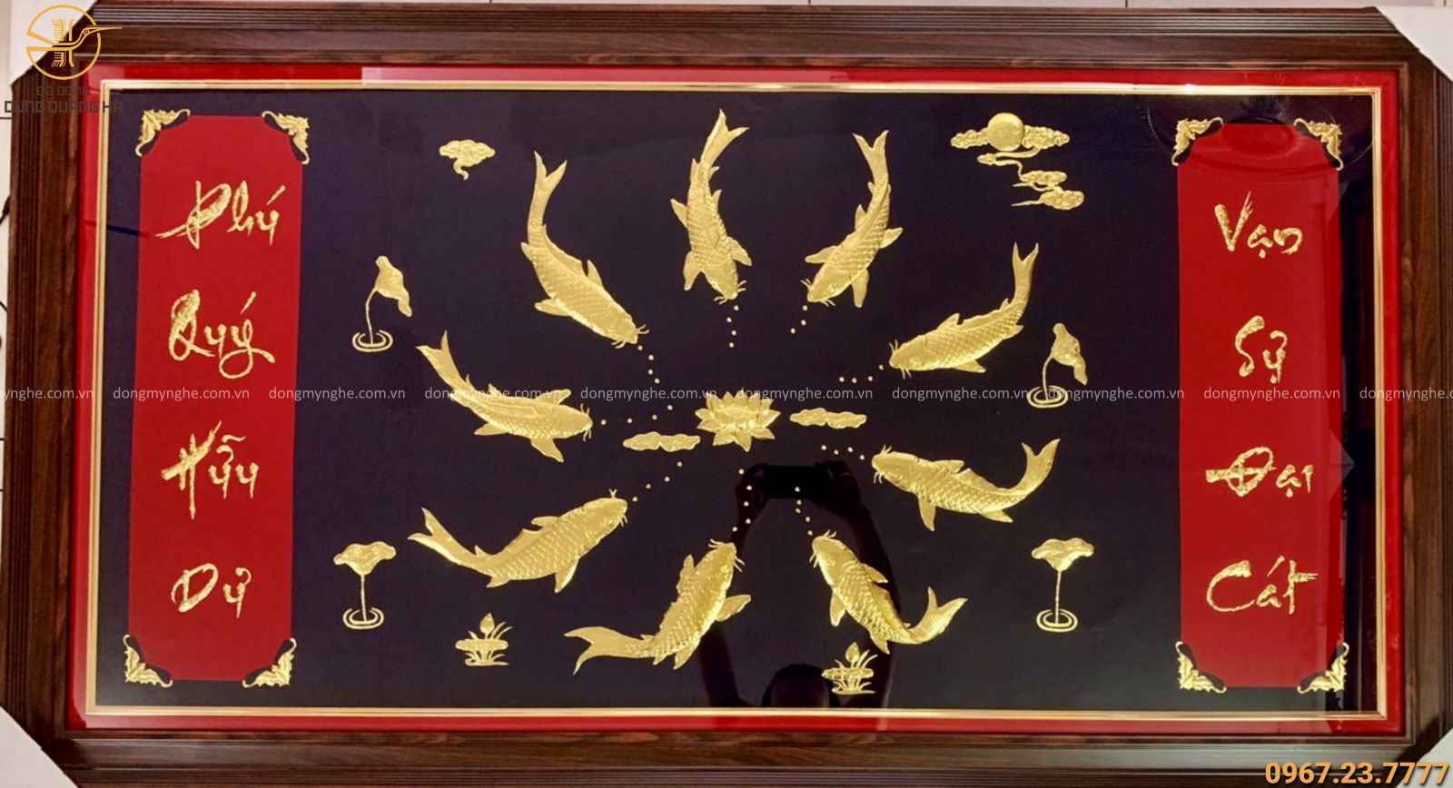 tranh cá chép mạ vàng