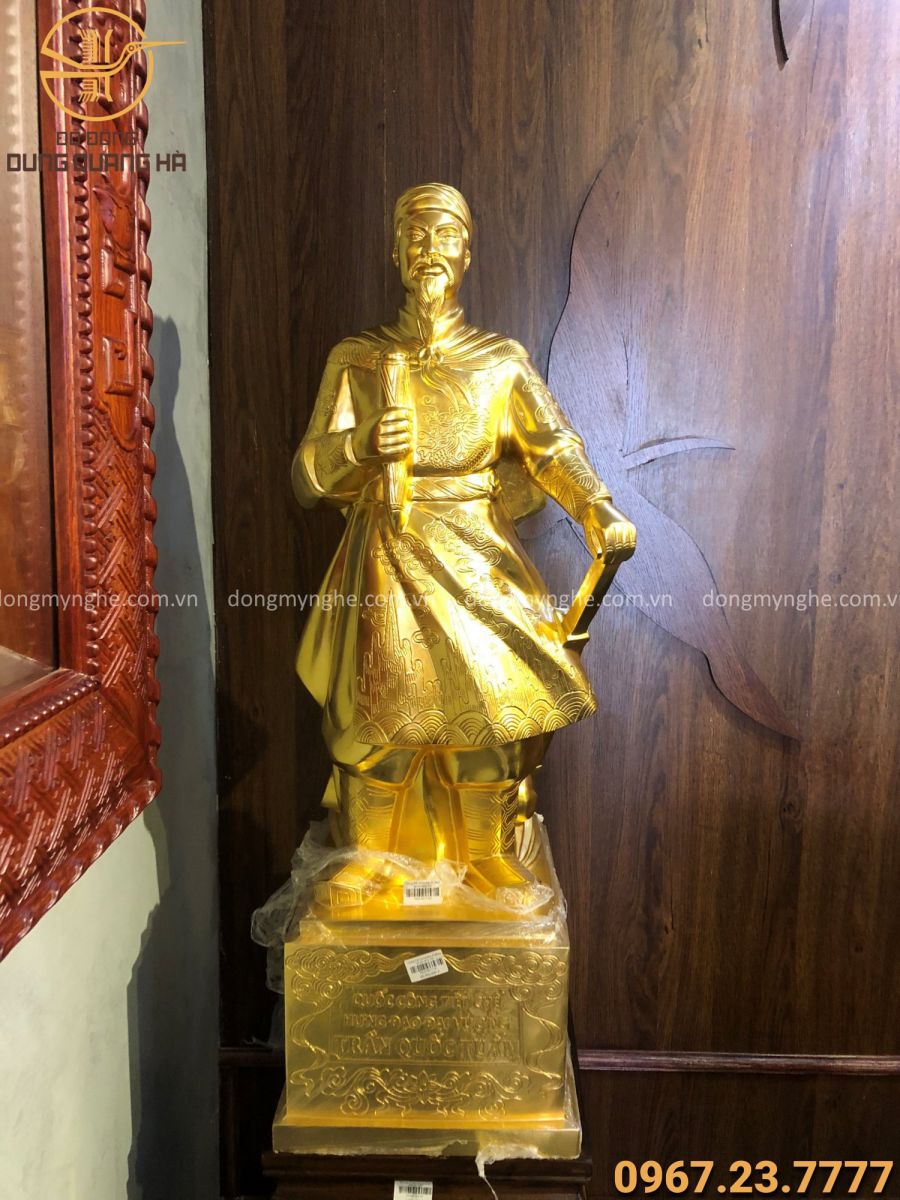 tượng trần hưng đạo dát vàng 9999