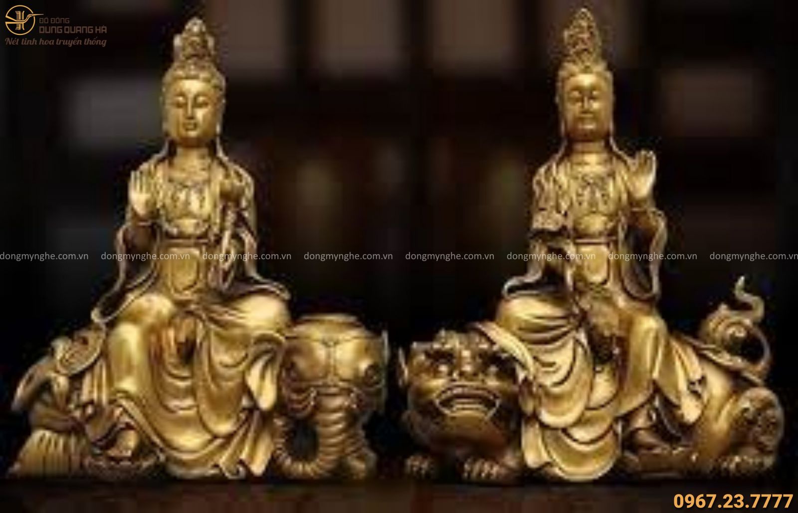 tượng Phật phổ hiền bồ tát để xe