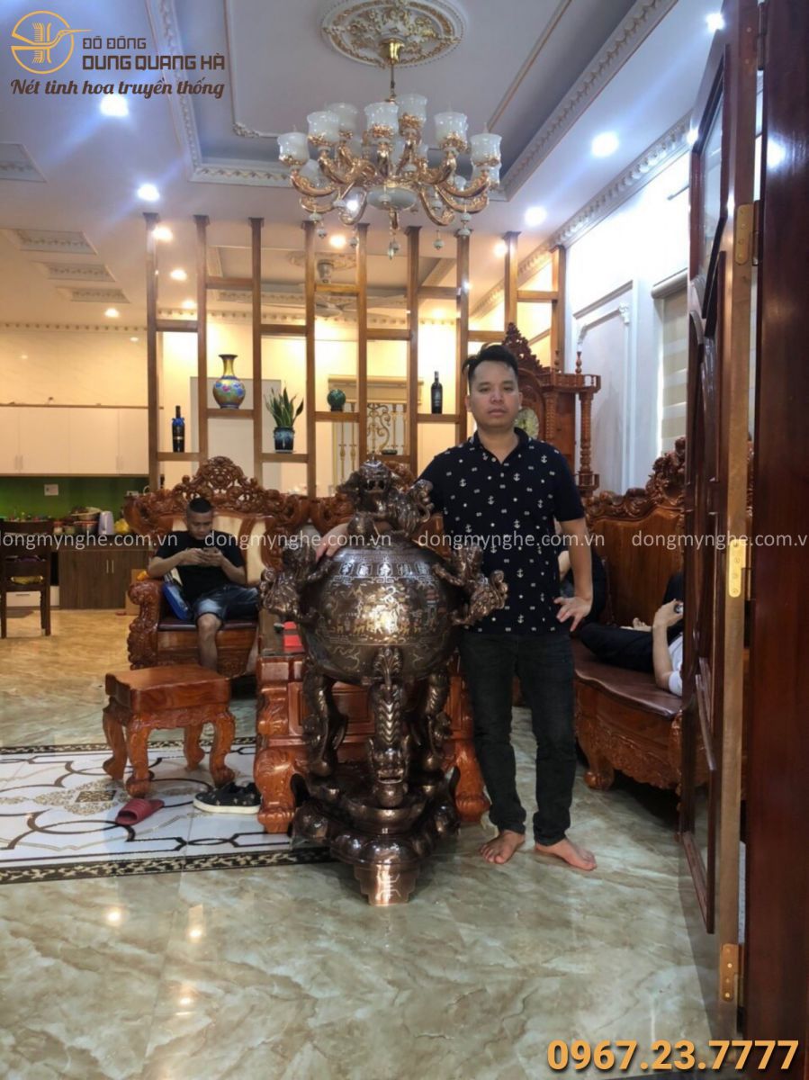 Giao đỉnh thất lân vờn cầu khảm ngũ sắc cho khách HN  Giao đỉnh thất lân vờn cầu khảm ngũ sắc cho khách HN