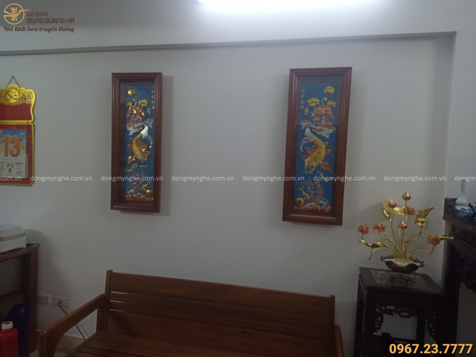treo tranh lý ngư vọng nguyệt  treo tranh lý ngư vọng nguyệt