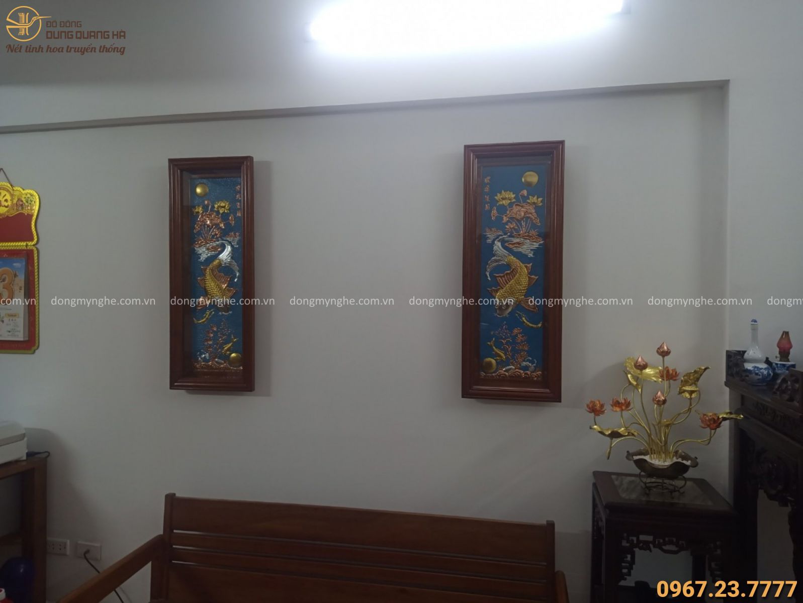 treo tranh lý ngư vọng nguyệt  treo tranh lý ngư vọng nguyệt