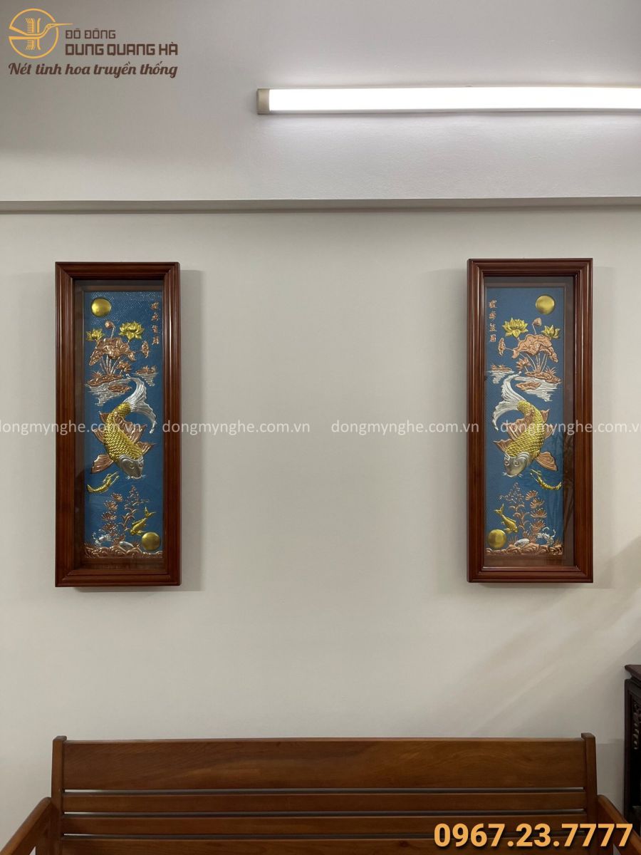 treo tranh lý ngư vọng nguyệt  treo tranh lý ngư vọng nguyệt