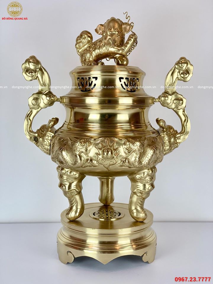 đỉnh đồng được chế tác từ đồng catut đồng catut và đồng vàng mộc