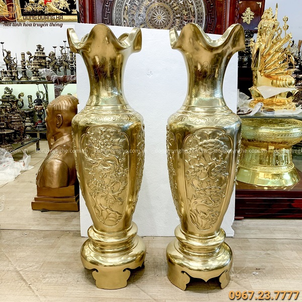 Lọ lộc bình bằng đồng catut đồng catut và đồng vàng mộc