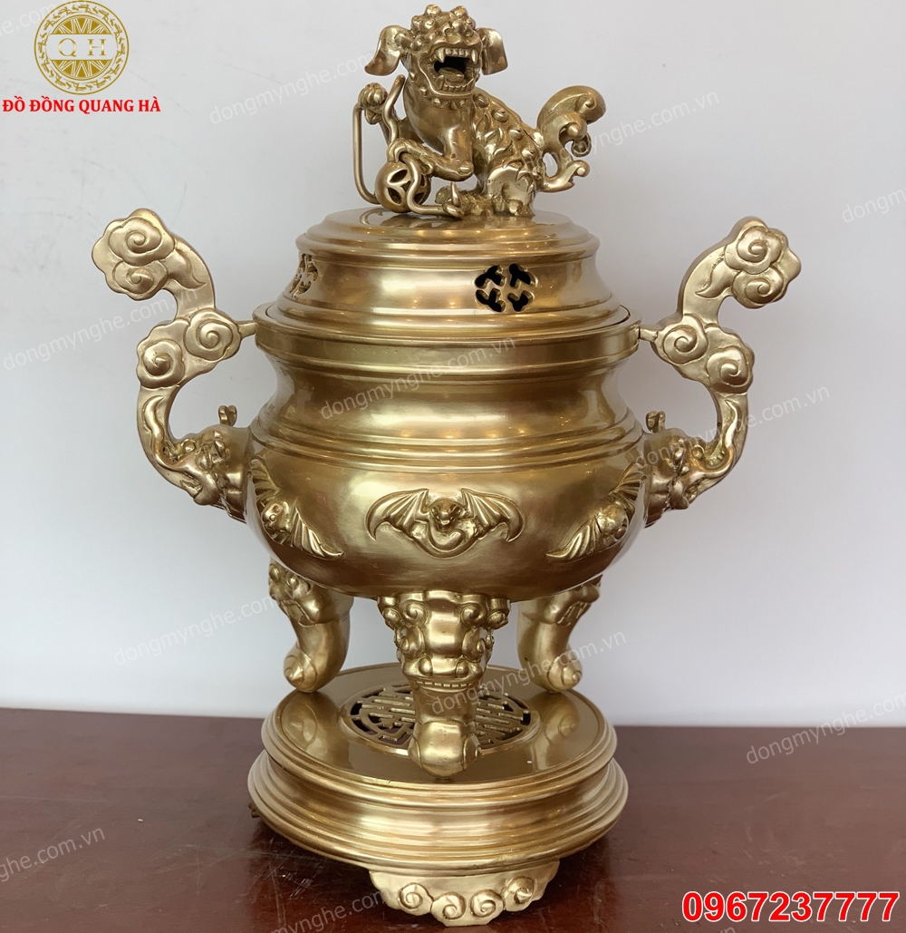 đỉnh đồng chế tác từ đồng vàng mộc đồng catut và đồng vàng mộc