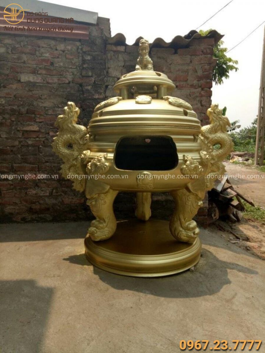 Lư hóa vàng bằng đồng vàng cỡ lớn lư hóa vàng