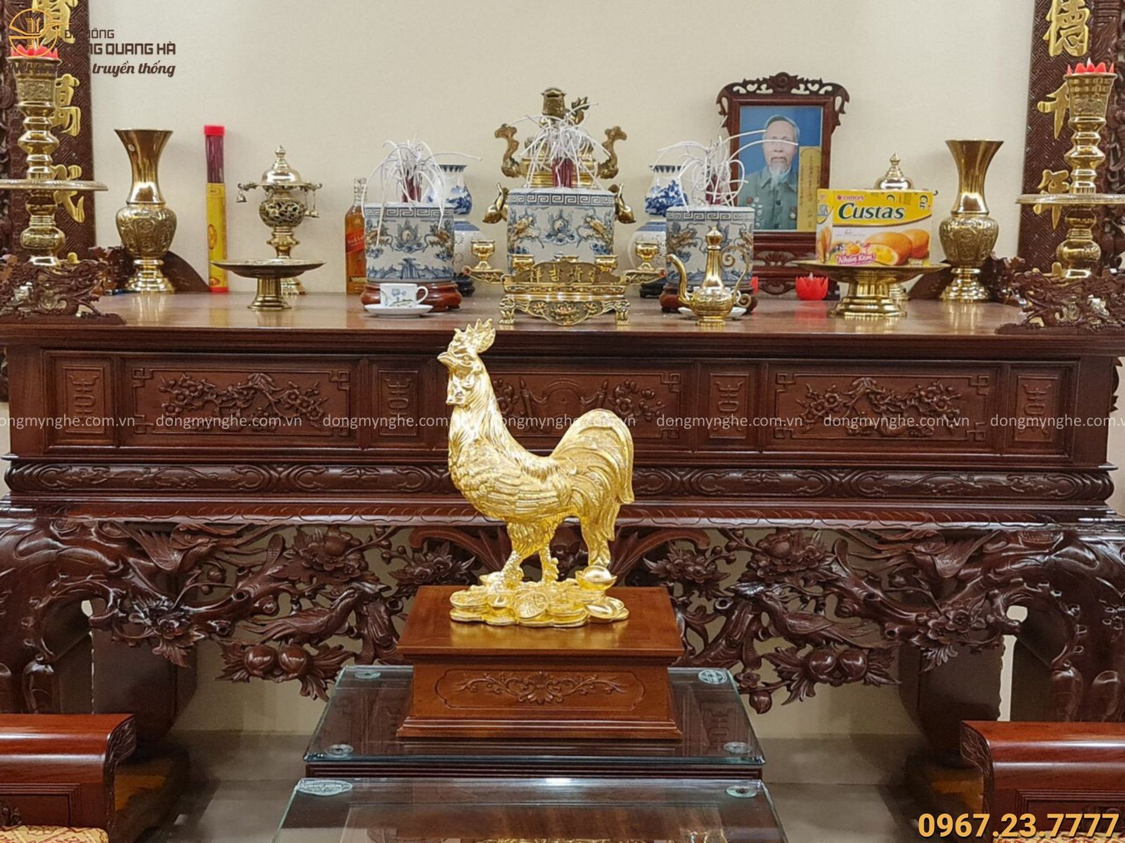 Tượng gà bằng đồng