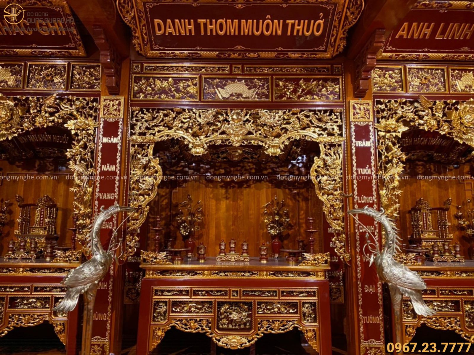 Hạc thờ bằng đồng 