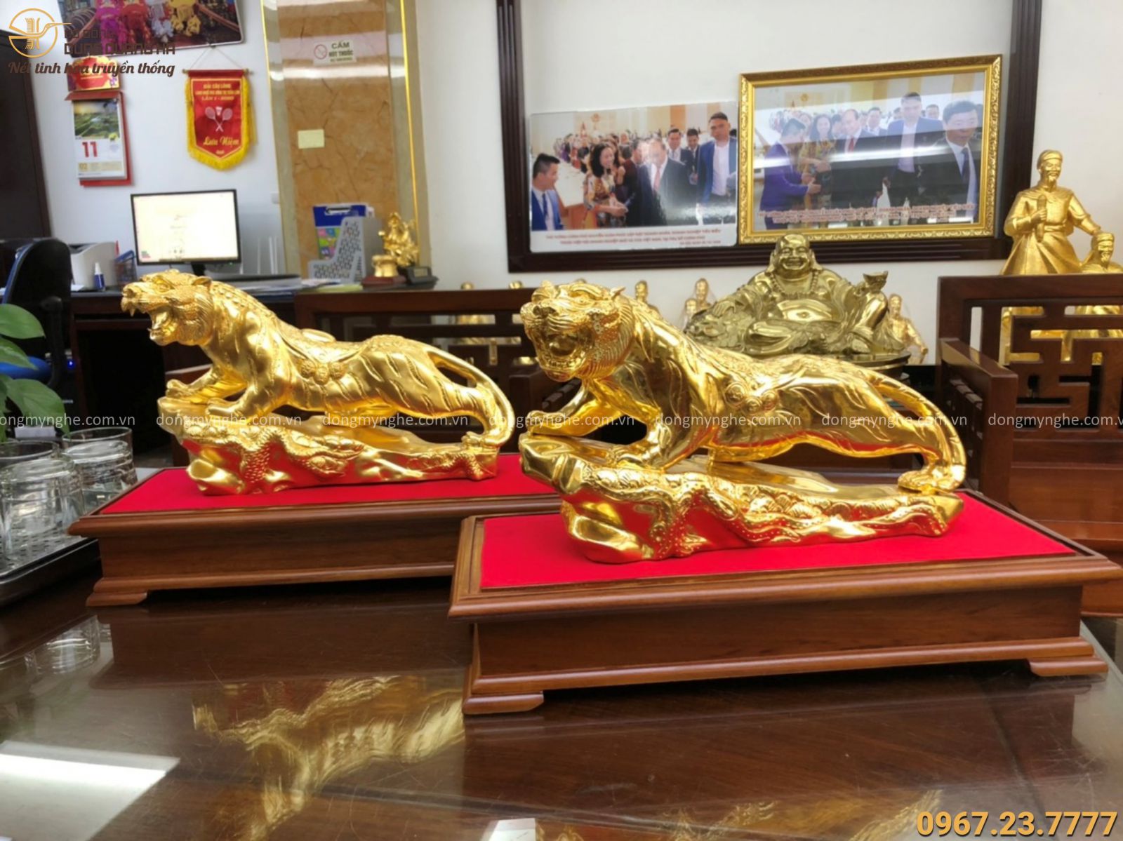  Tượng hổ bằng đồng dát vàng 2022