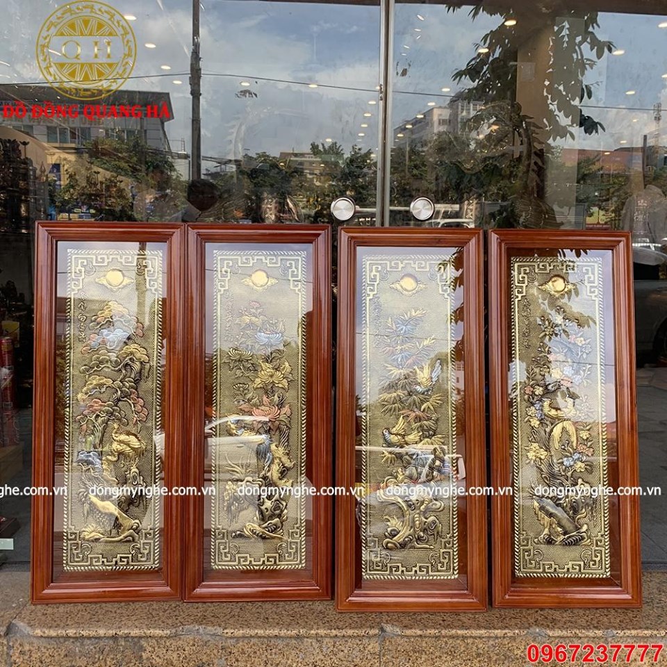 bộ tranh tứ quý tùng cúc trúc mai giá bộ tranh tứ quý tùng cúc trúc mai