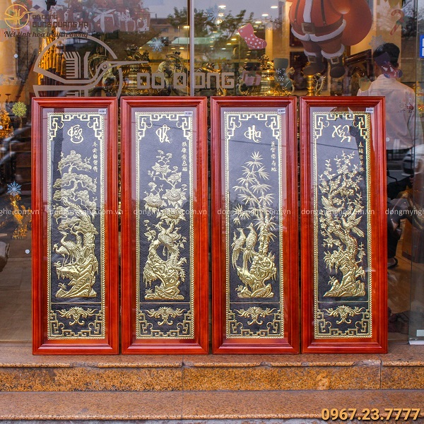 bộ tranh tứ quý tùng cúc trúc mai giá bộ tranh tứ quý tùng cúc trúc mai