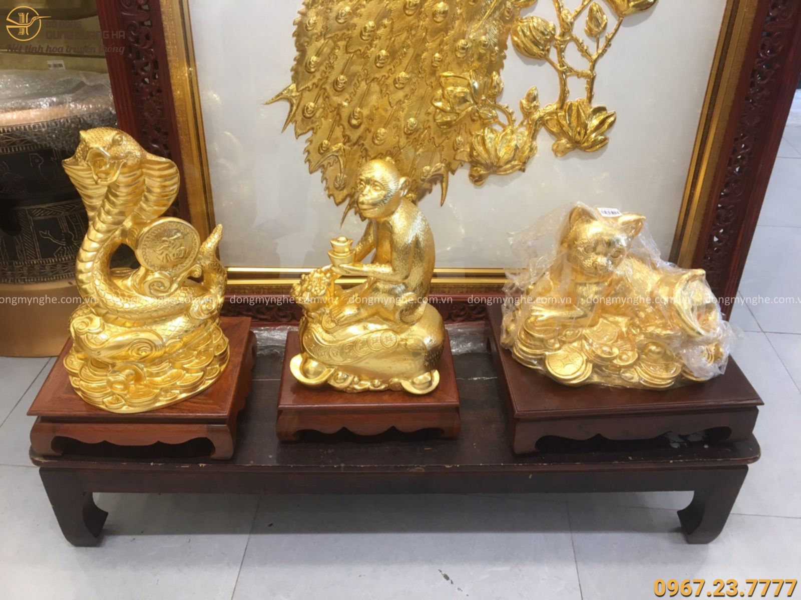 tượng 12 con giáp mạ vàng