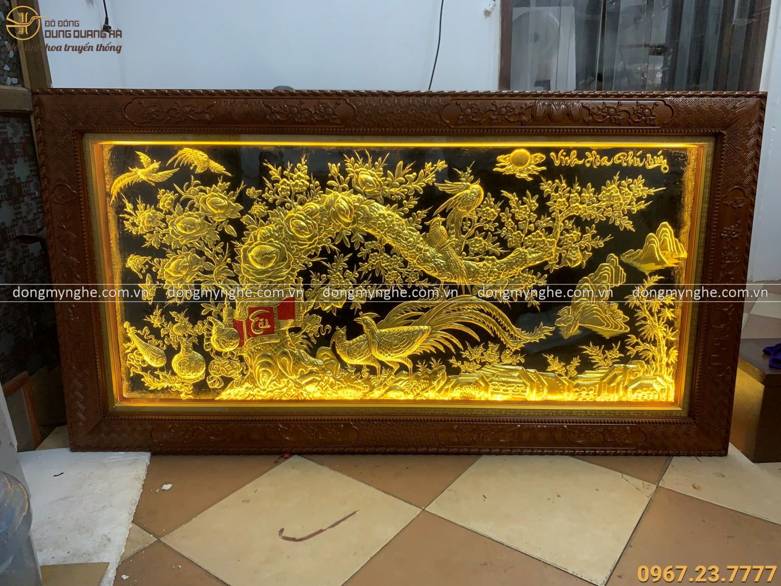 Tranh vinh hoa phú quý bằng đồng