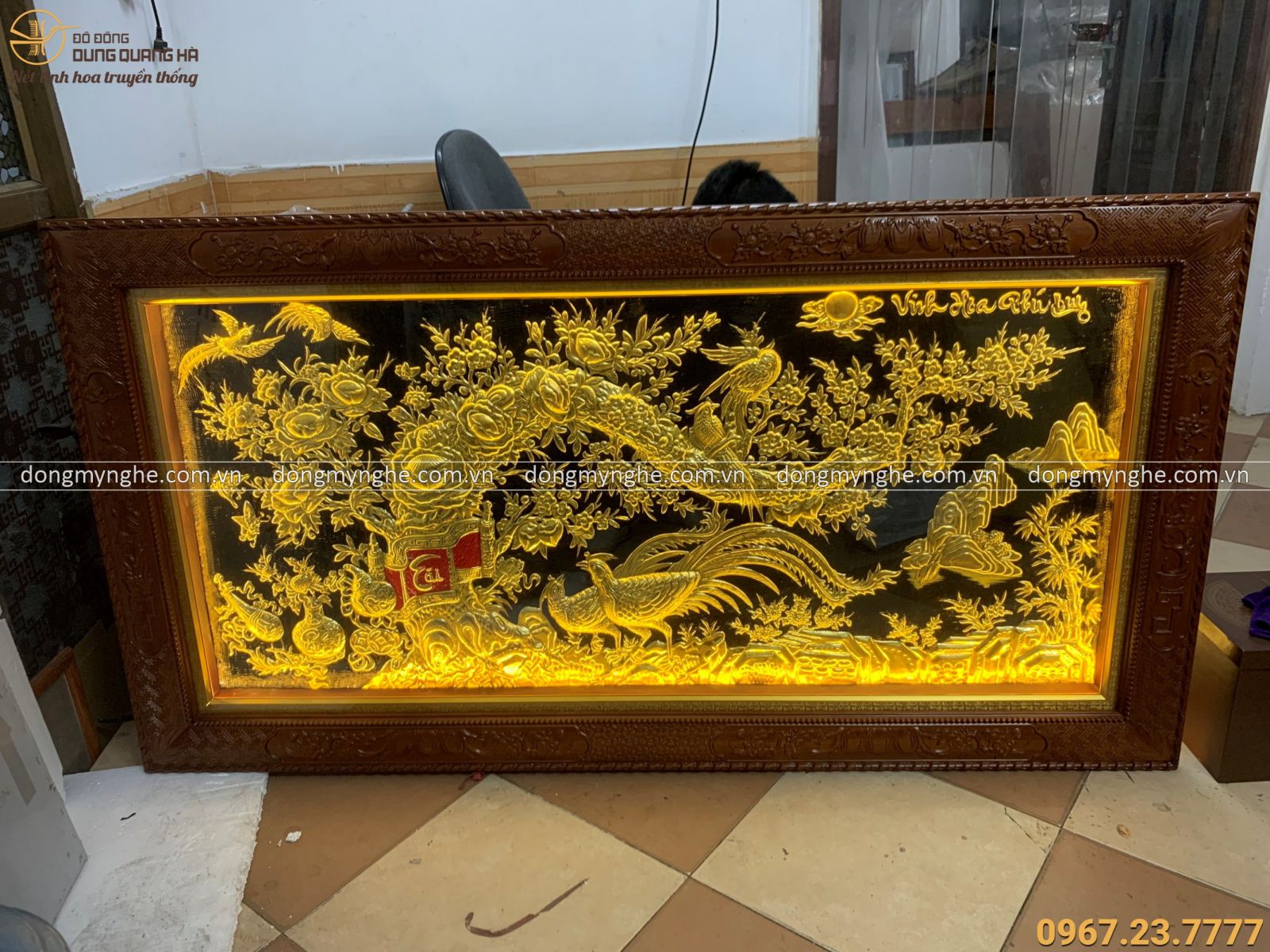 Tranh vinh hoa phú quý bằng đồng