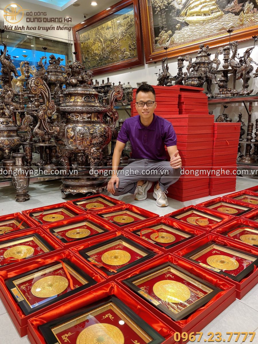 Mặt trống đồng mạ vàng