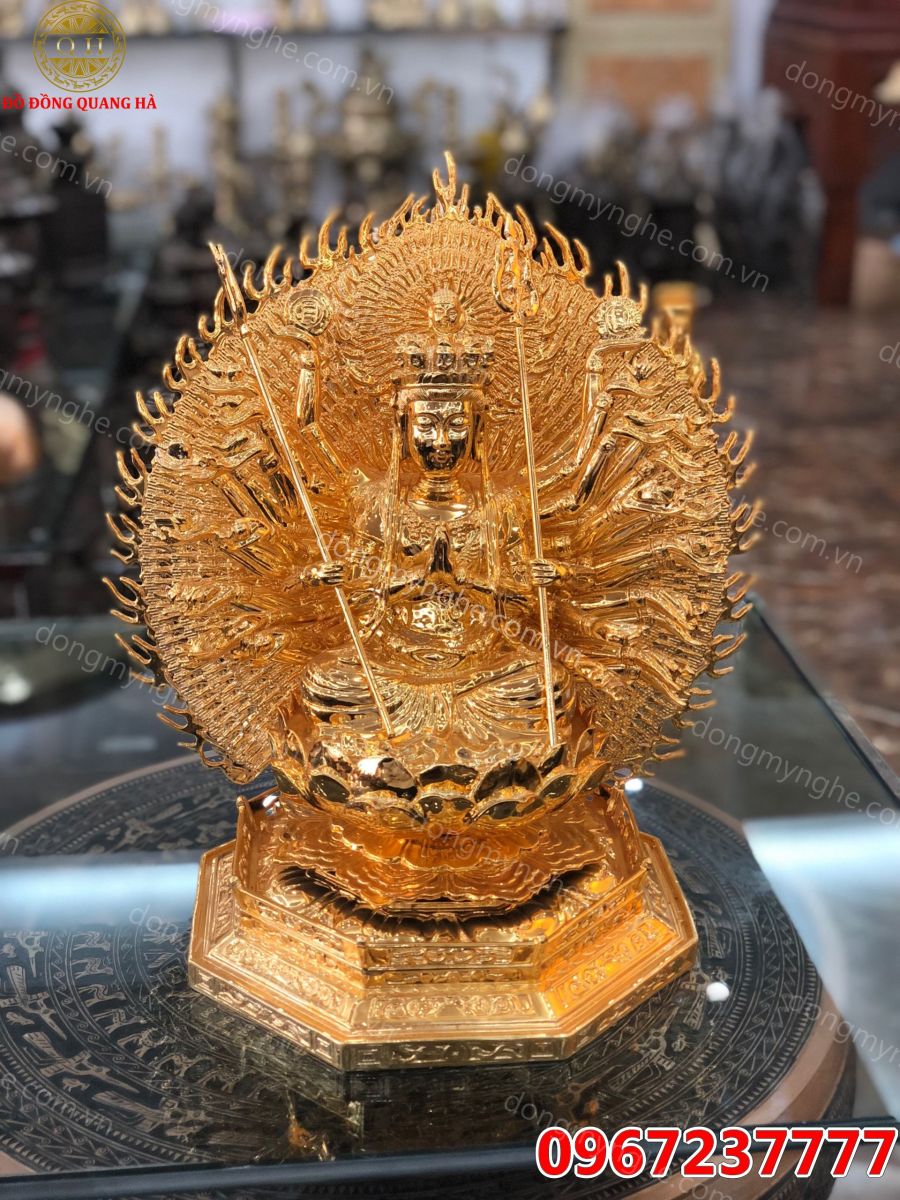 Tượng phật nghìn mắt nghìn tay bằng đồng 