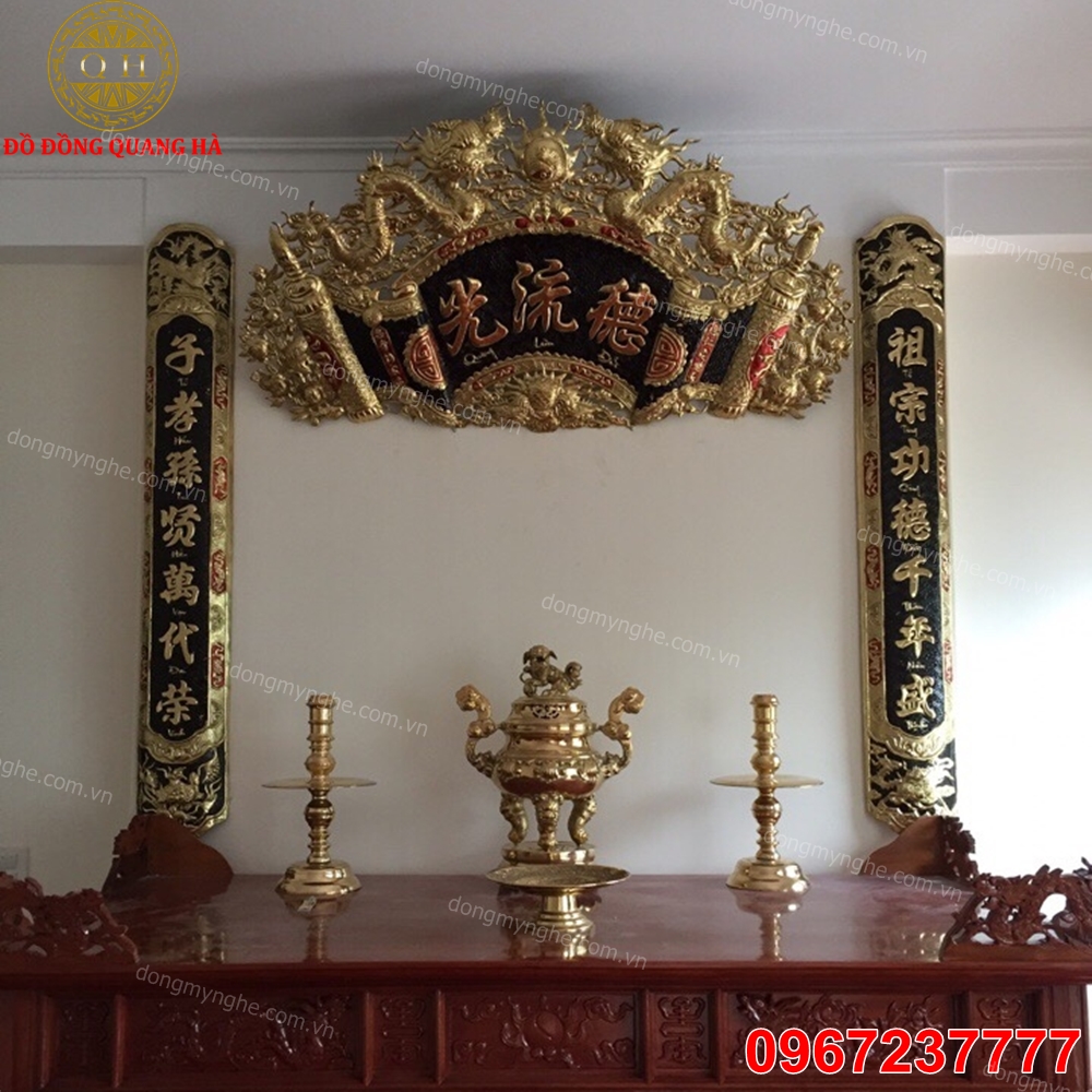 mẫu hoành phi câu đối thờ gia tiên đẹp 