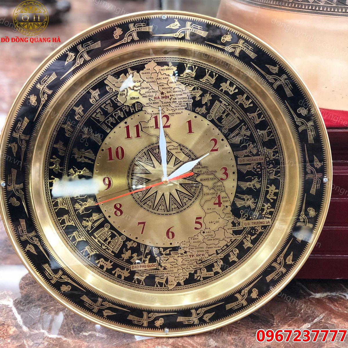 Đồng hồ mặt trồng đồng 