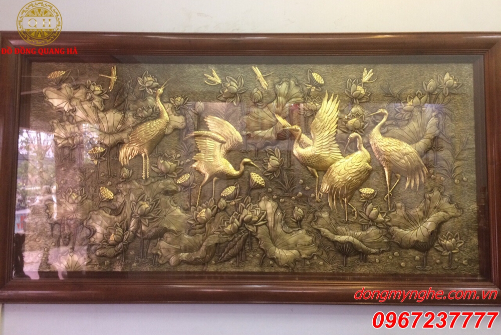 Tranh sen hạc  Tranh sen hạc