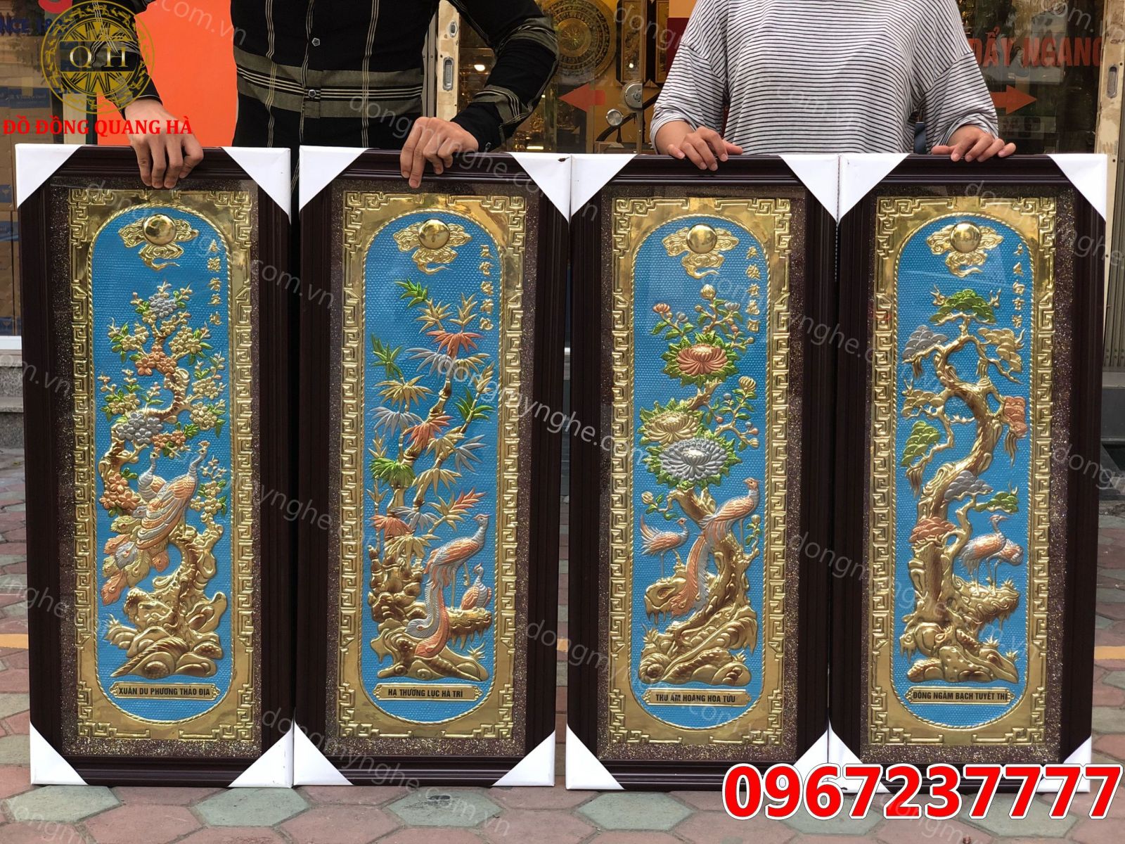 Tranh tứ quý tùng cúc trúc mai Tranh tứ quý tùng cúc trúc mai