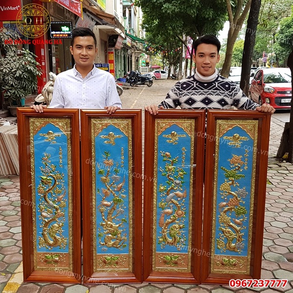 Tranh tứ quý tùng cúc trúc mai Tranh tứ quý tùng cúc trúc mai
