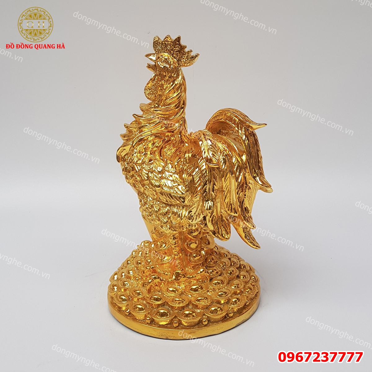 Tượng gà trống bằng đồng 